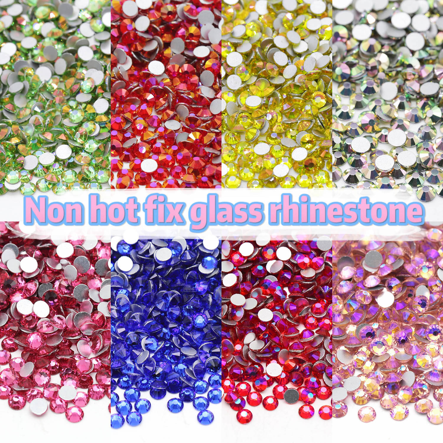 XULIN Non Hotfix Flatback Crystal Glass Rhinestone