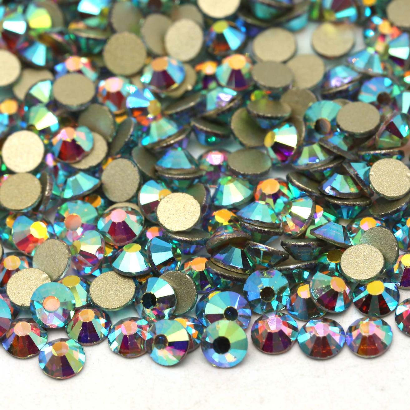 XULIN Rhinestone B74#Blue Shadow AB Wholesale Flatback Non Hotfix Crystal Glass Rhinestone