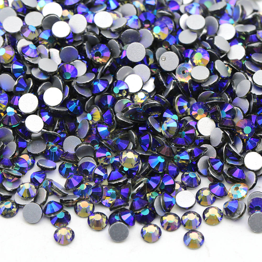 XULIN Rhinestone B30#Black Diamond AB Wholesale Flatback Non Hotfix Crystal AB Glass  Rhinestone