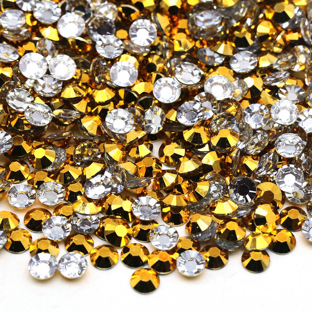 XULIN Rhinestone J08#Gold/Aurum Color Wholesake Flatback Jelly AB Resin Rhinestone