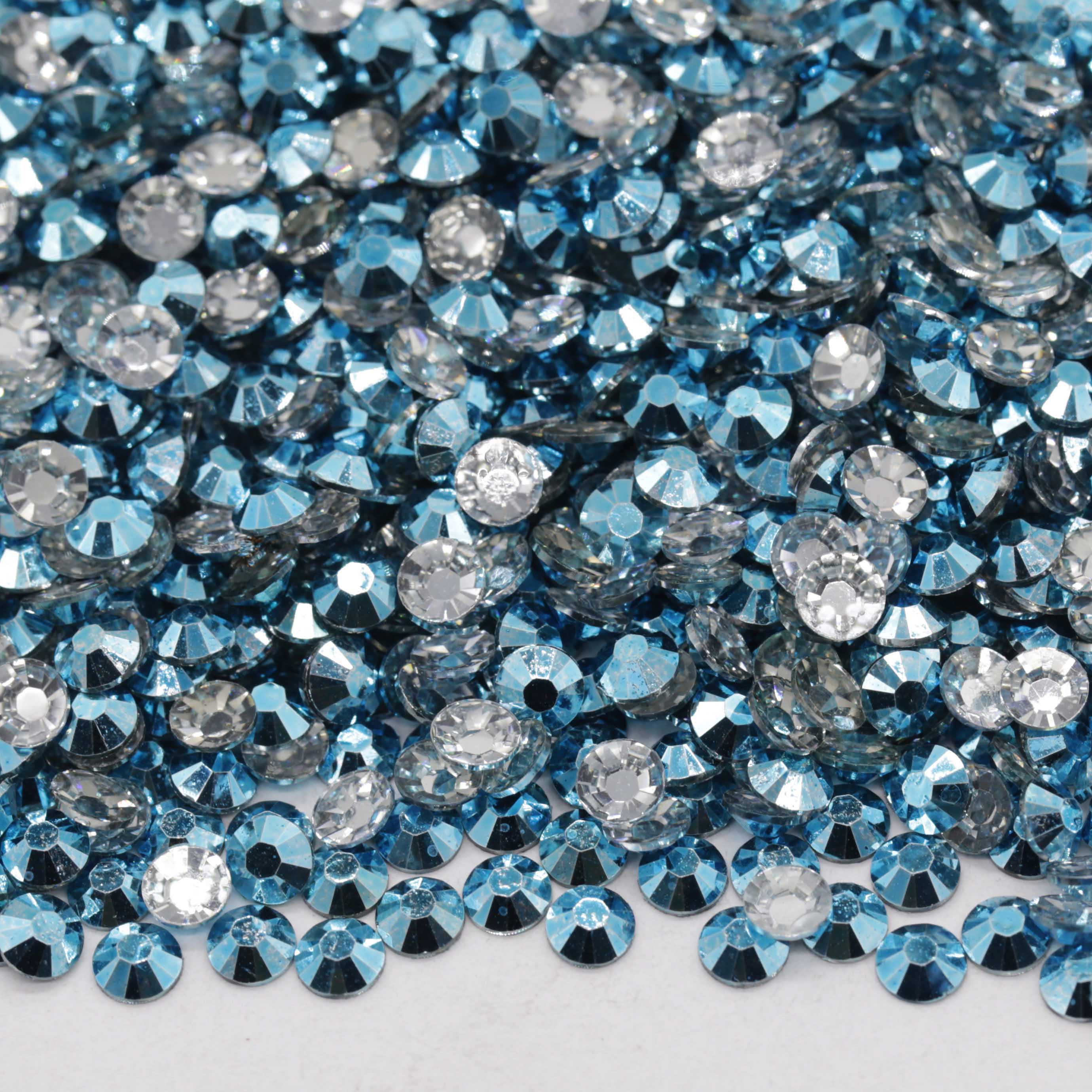 XULIN Resin Rhinestone RM08#Metallic Aqua Wholesake Flatback Metallic Color Resin Rhinestone