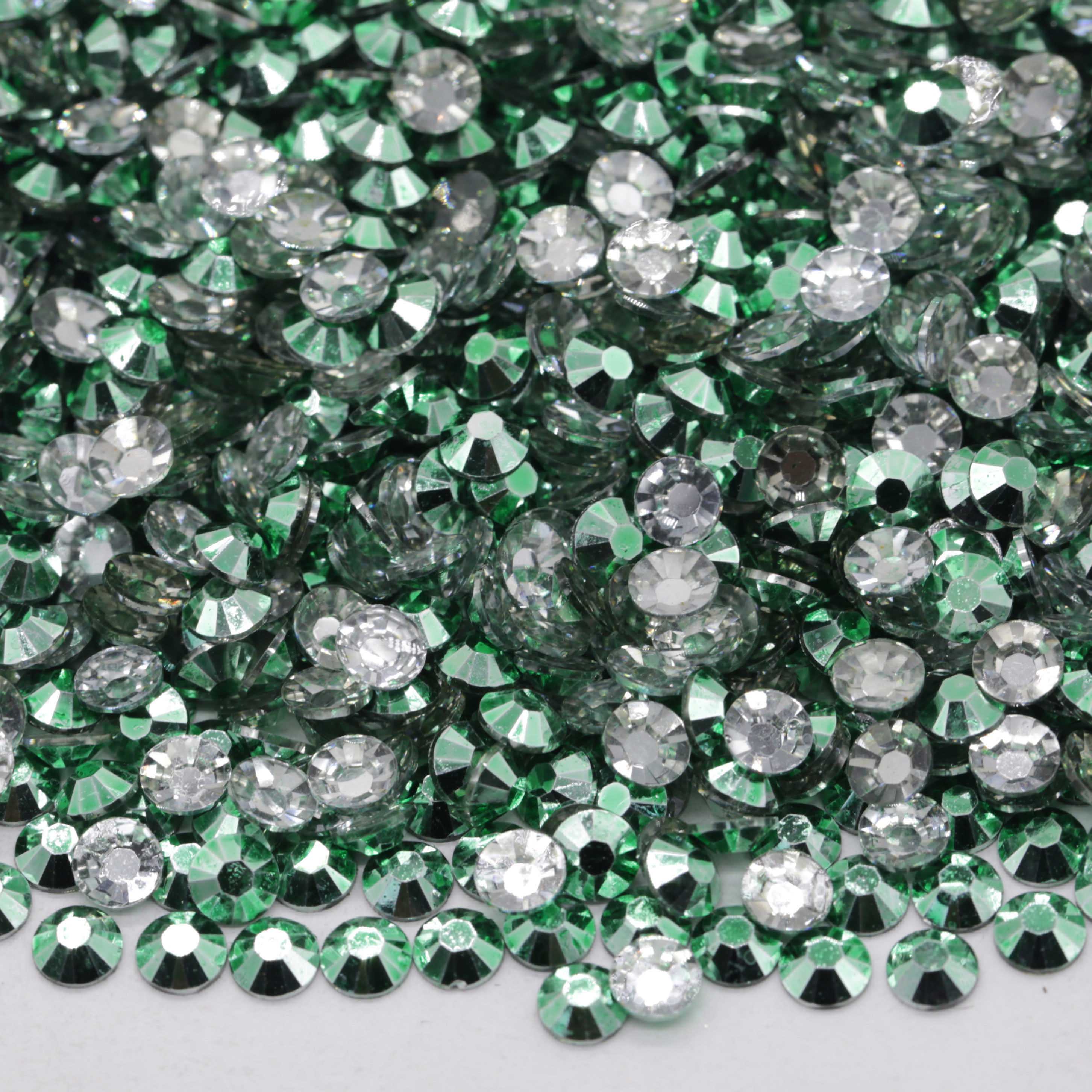 XULIN Resin Rhinestone RM10#Metallic Green Wholesake Flatback Metallic Color Resin Rhinestone