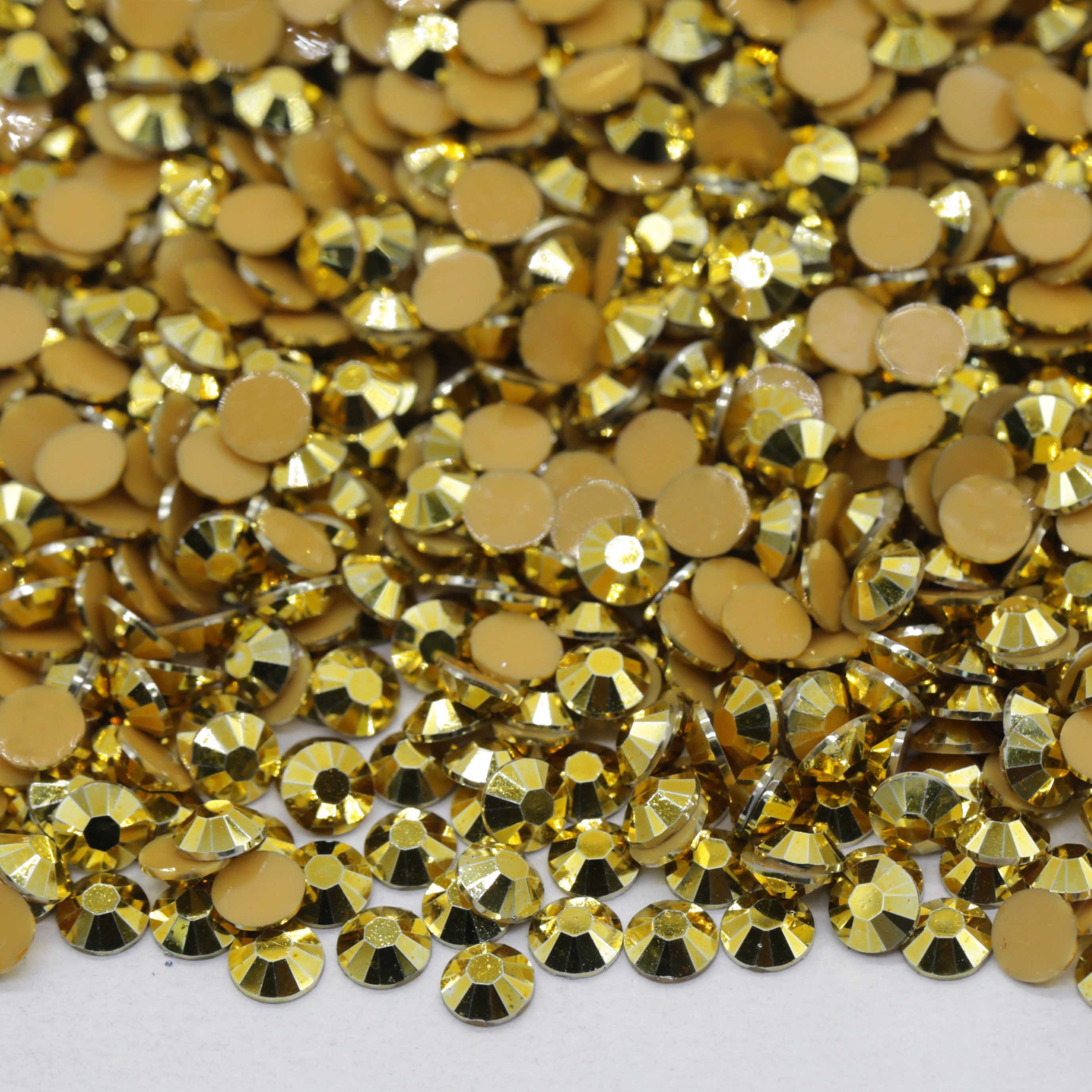 XULIN Resin Rhinestone RM11#Metallic Gold Wholesake Flatback Metallic Color Resin Rhinestone