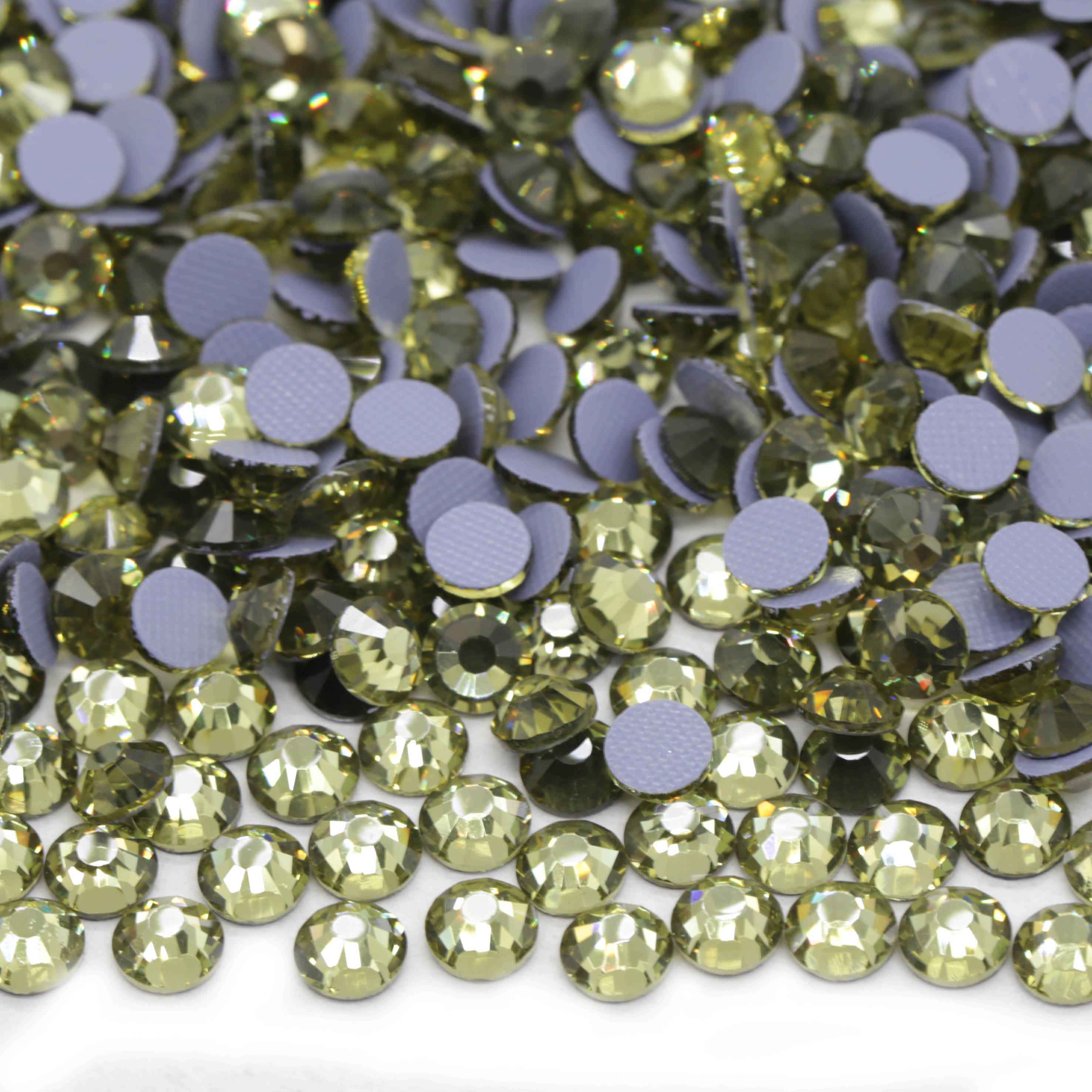 XULIN Rhinestone H35#Khaki Color Flatback Hotfix Glass Rhinestone