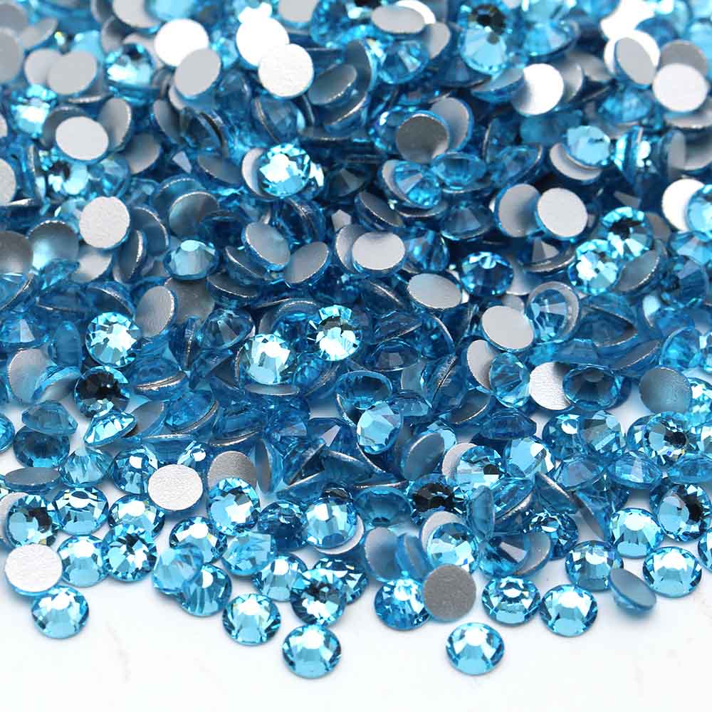 XULIN Rhinestone B18#Aqua Non Hotfix Flatback Round Glass Rhinestone