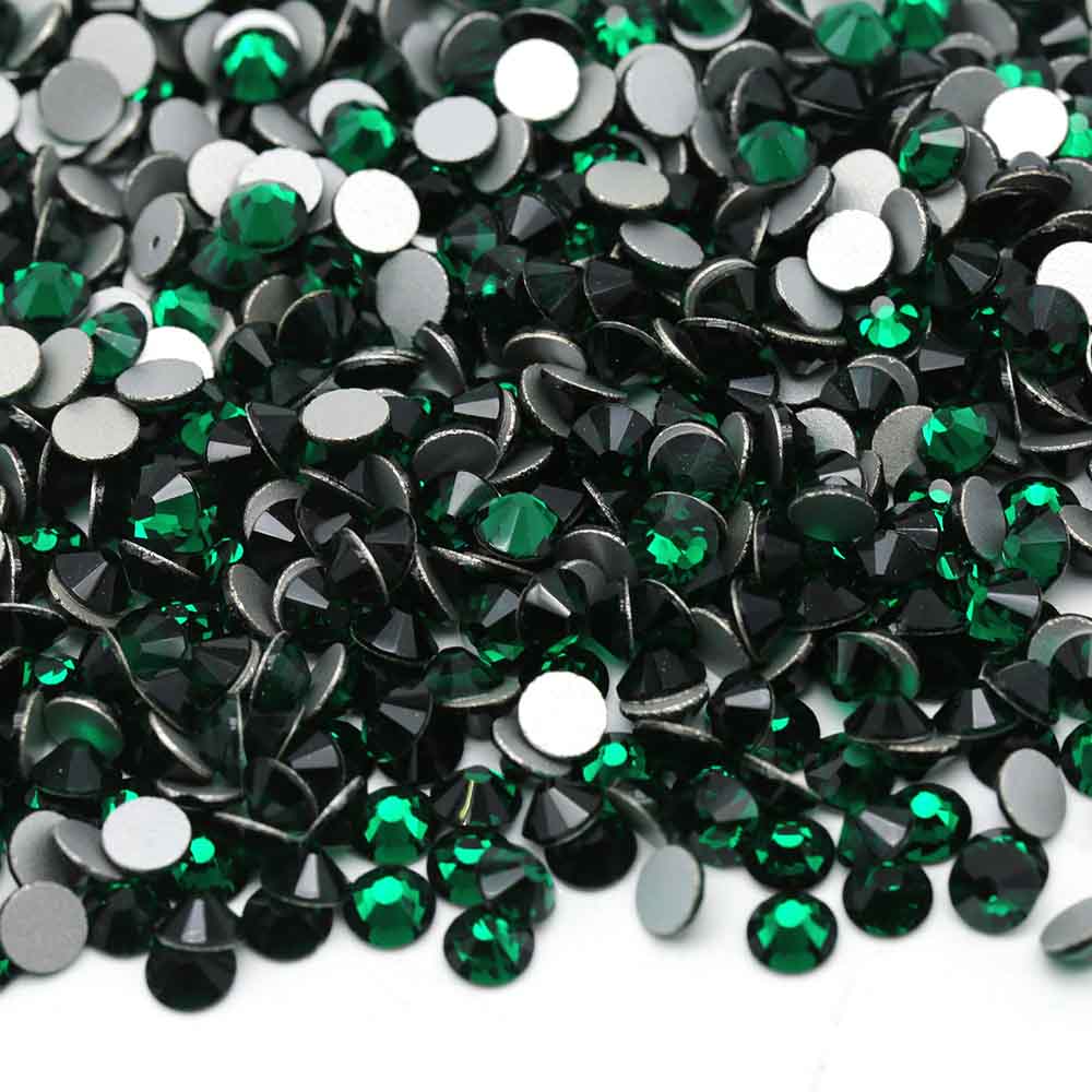 XULIN Rhinestone B23#Emerald Non Hotfix Flatback Round Glass Rhinestone