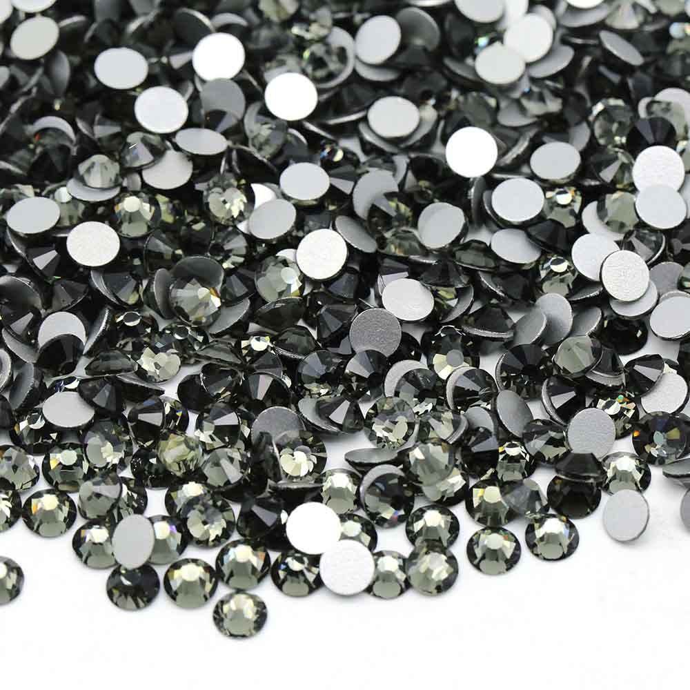 XULIN Rhinestone B30#Black Diamond Non Hotfix Flatback Glass Crystal Rhinestone