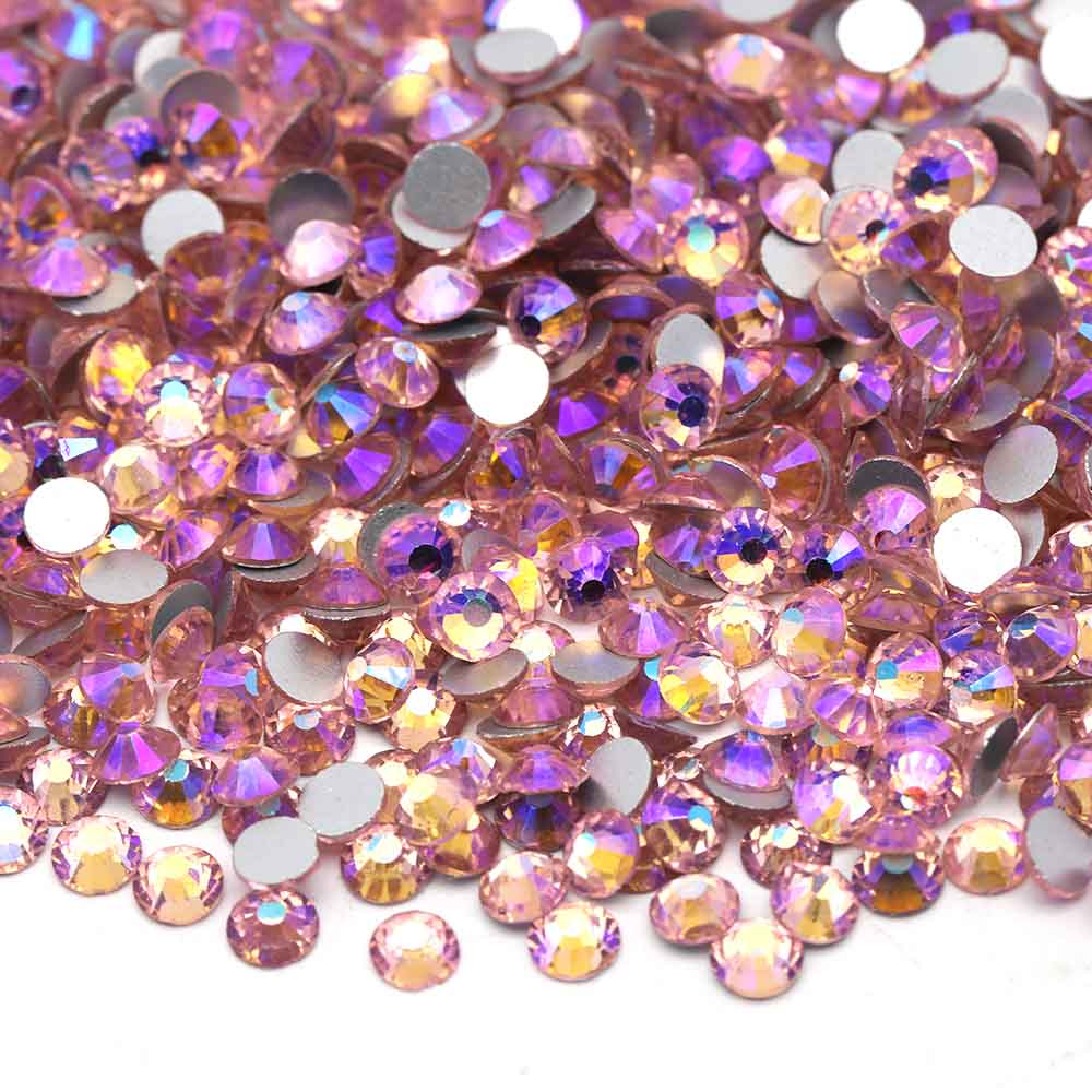 XULIN Rhinestone B04#Lt. Rose AB Wholesale Flatback Non Hotfix Glass Crystal AB Rhinestone