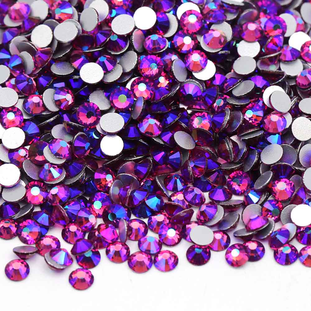 XULIN Rhinestone B06#Fuchsia AB Non Hotfix Glass Rhinestone