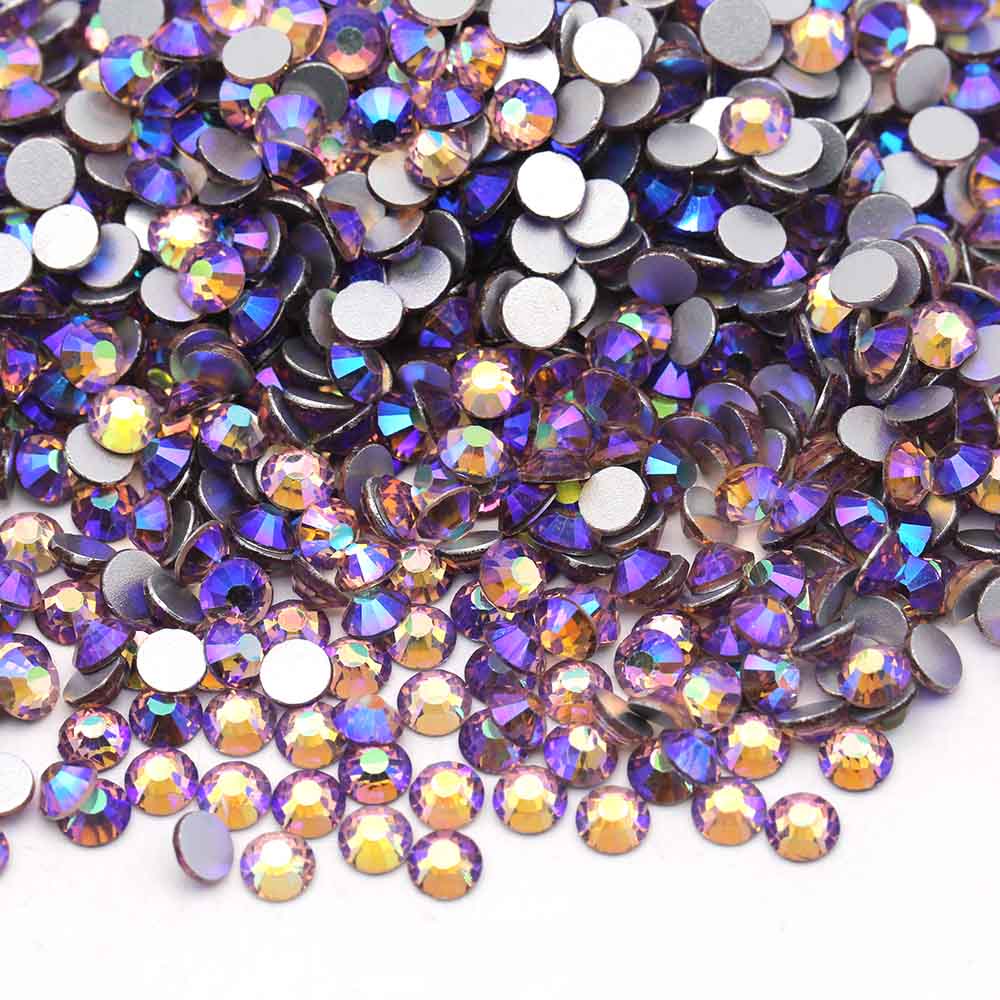 XULIN Rhinestone B14#Lt. Amethyst AB Wholesale Flatback Non Hotfix Glass Crystal AB Rhinestone