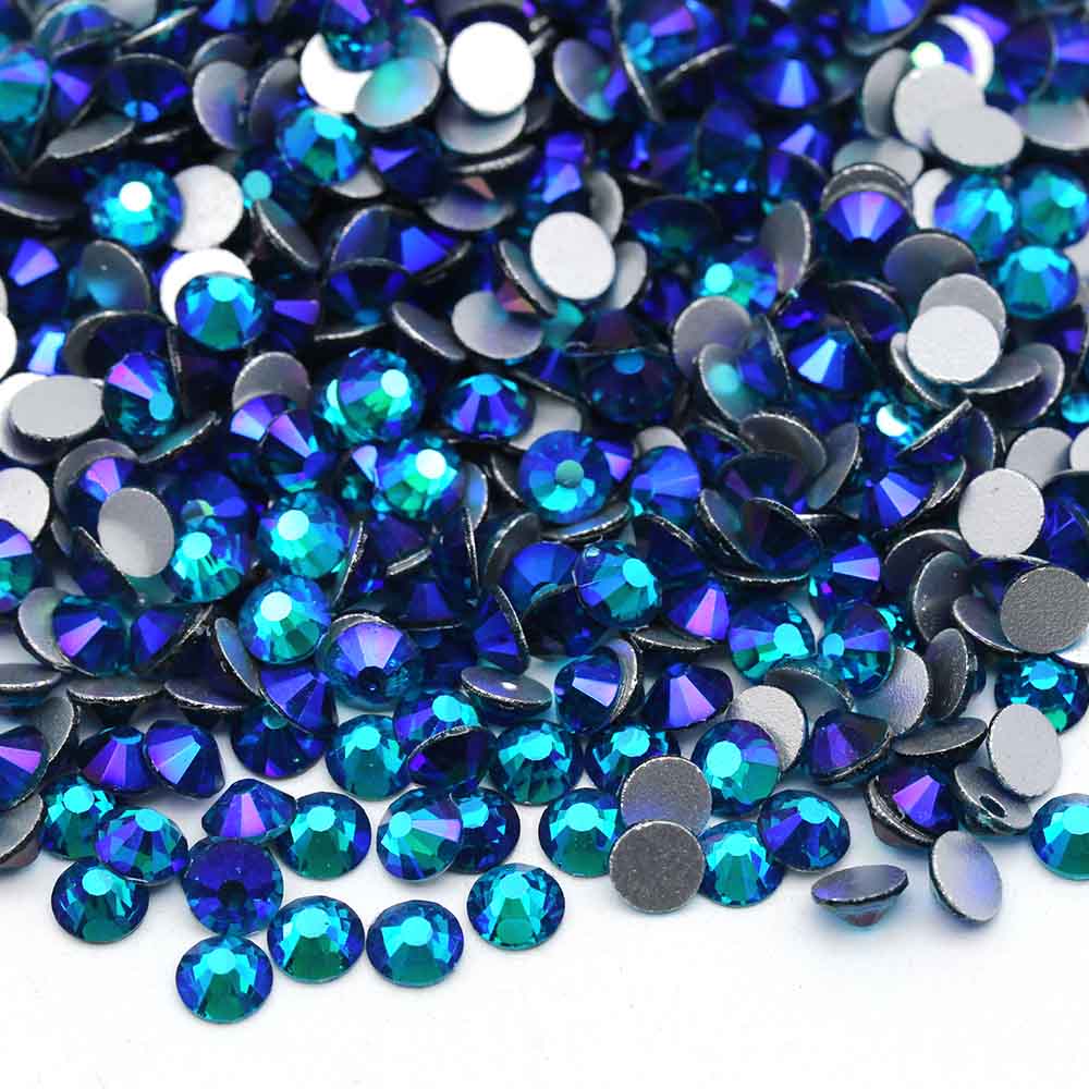 XULIN Rhinestone B19#Blue Zircon AB Wholesale Flatback Non Hotfix Crystal AB Glass  Rhinestone