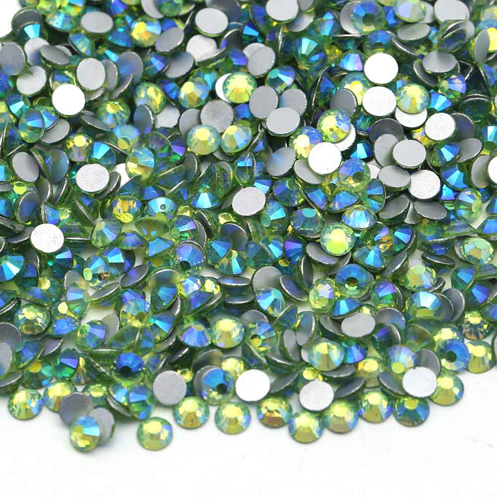 XULIN Rhinestone B22#Peridot AB Wholesale Flatback Non Hotfix Crystal AB Glass  Rhinestone