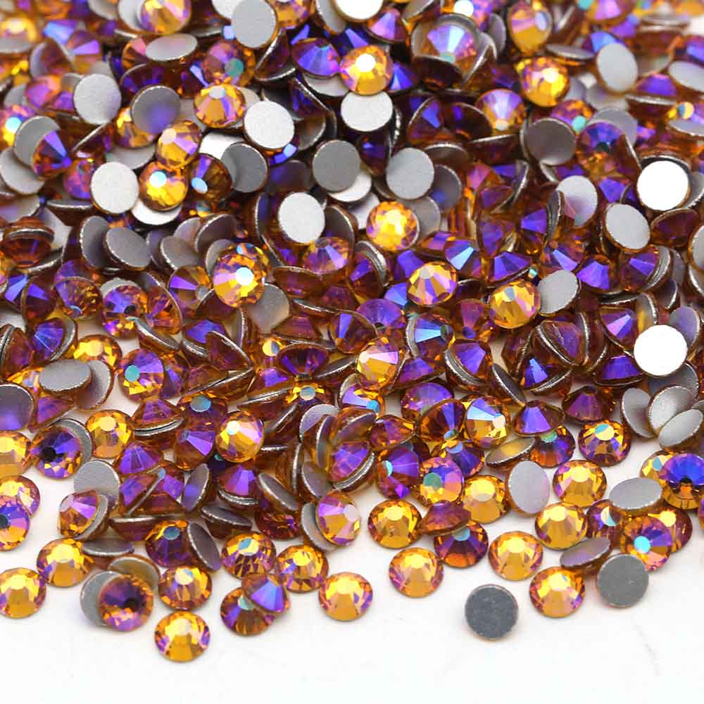 XULIN Rhinestone B29#Topaz AB Wholesale Flatback Non Hotfix Crystal AB Glass  Rhinestone