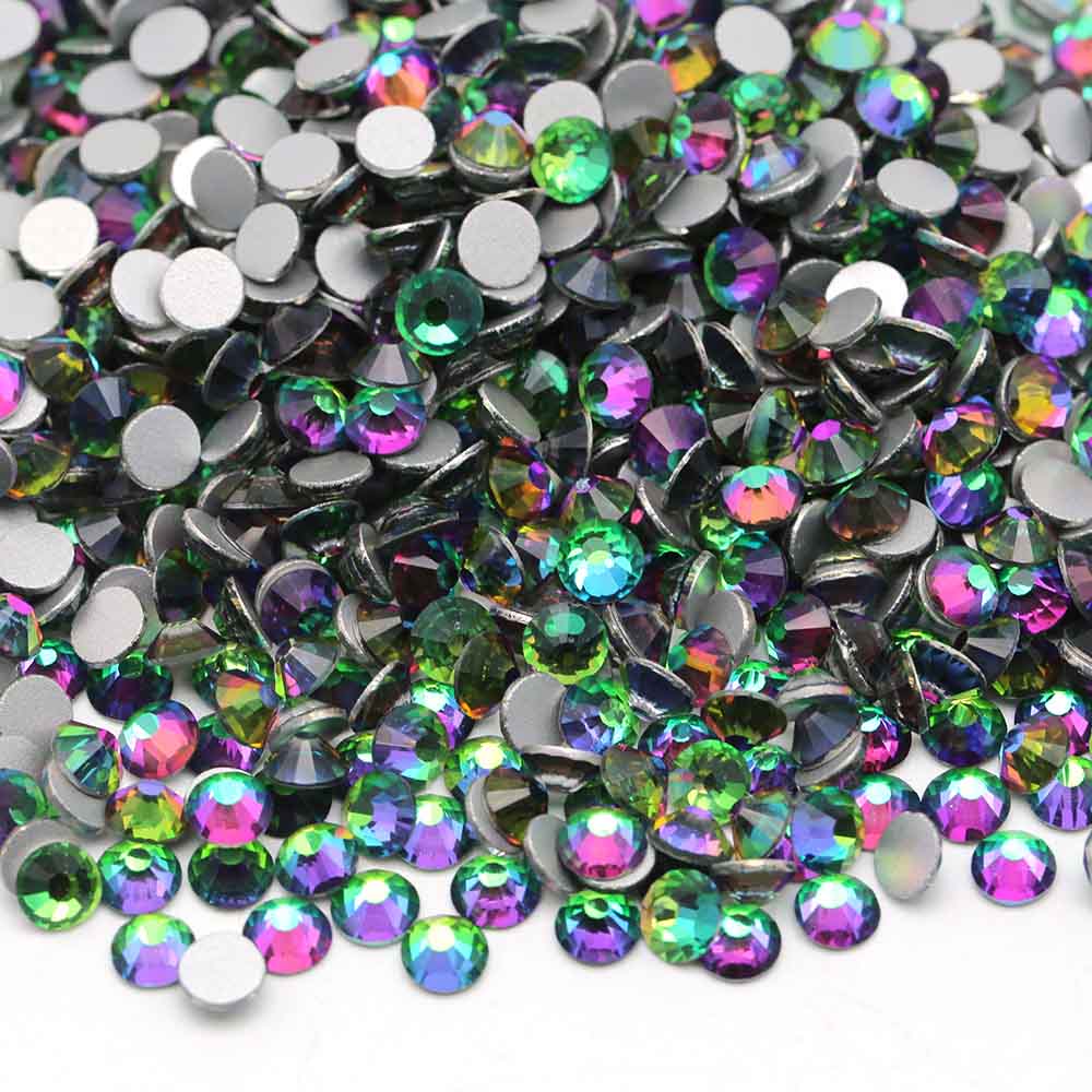 XULIN Rhinestone B42#Green Flame Non Hotfix Flatback Glass Crystal Rhinestone