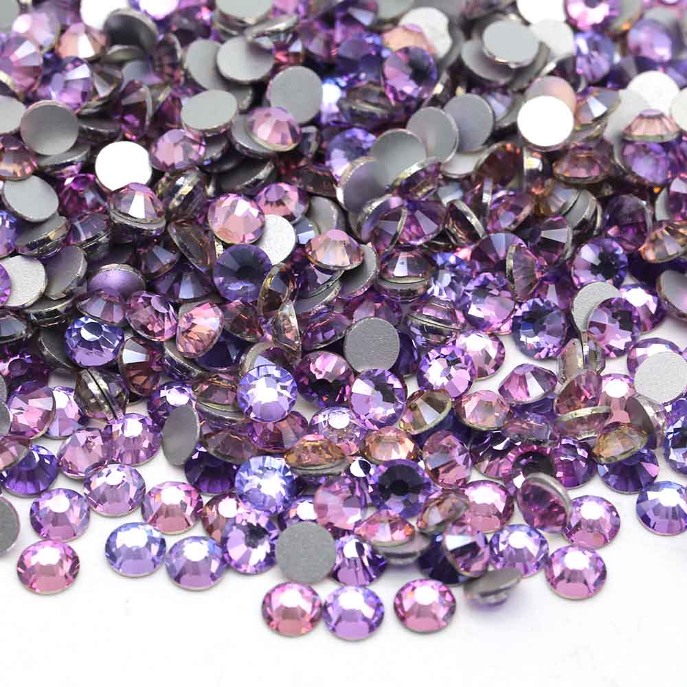 XULIN Rhinestone B49#Purple Velvet Non Hotfix Crystal Glass Flatback Rhinestone