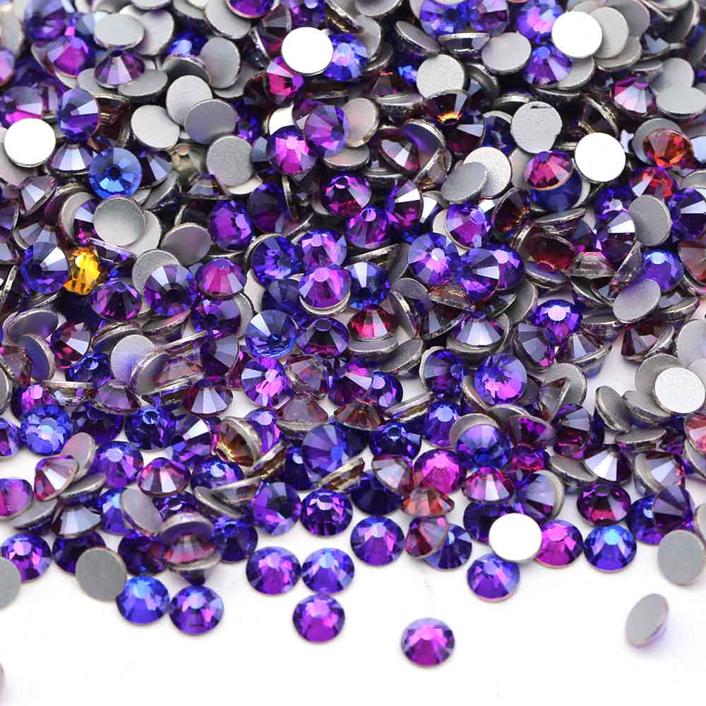 XULIN Rhinestone B63#New Coating Purple Wholesale Flatback Crystal Glass Rhinestone