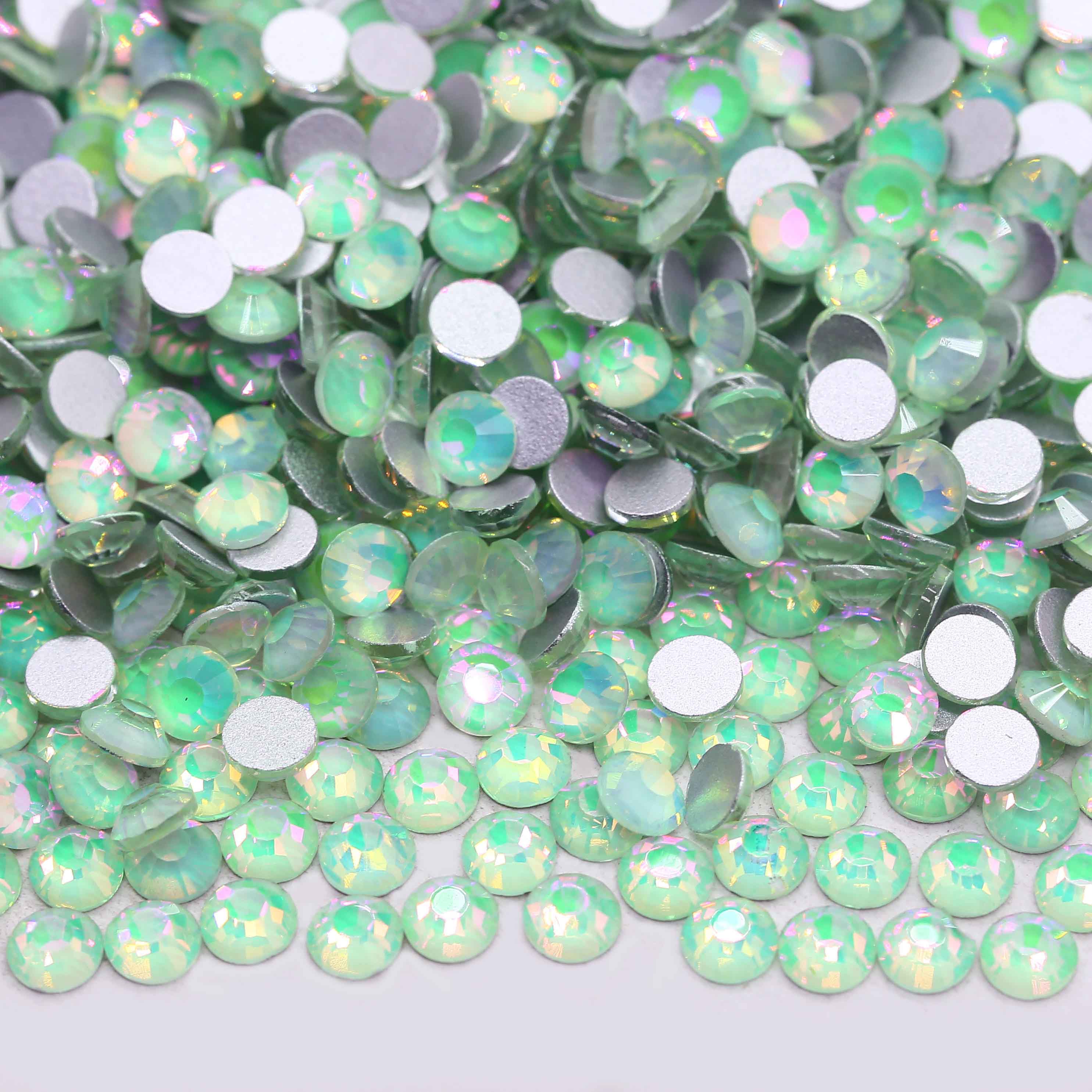 XULIN Rhinestone B127#Shiny Green Opal Wholesale Non Hotfix Flatback Glass Nail Art Rhinestone