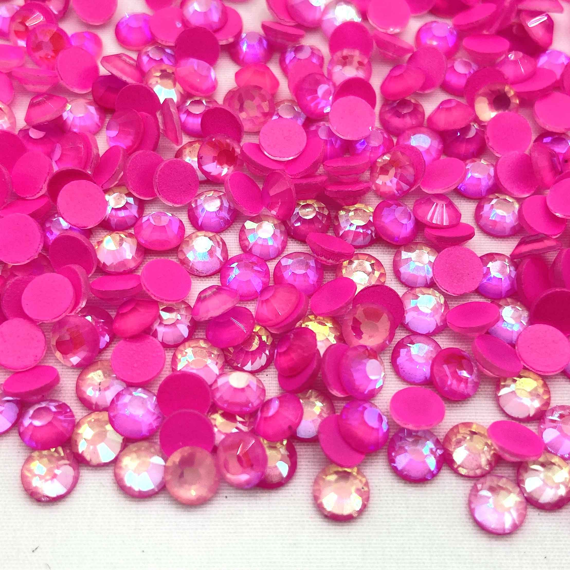 XULIN Rhinestone NA02#Rose Wholesale Flatback Non Hotfix Neon AB Glass Rhinestone 