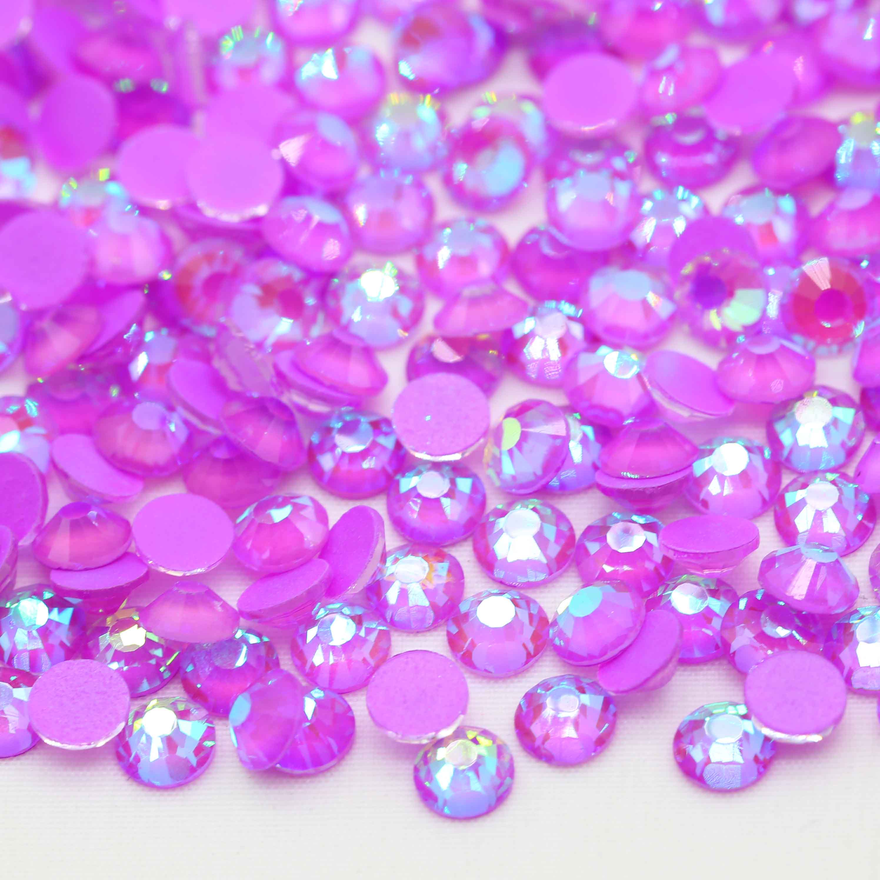 XULIN Rhinestone NA04#Purple Wholesale Flatback Non Hotfix Neon AB Glass Rhinestone 