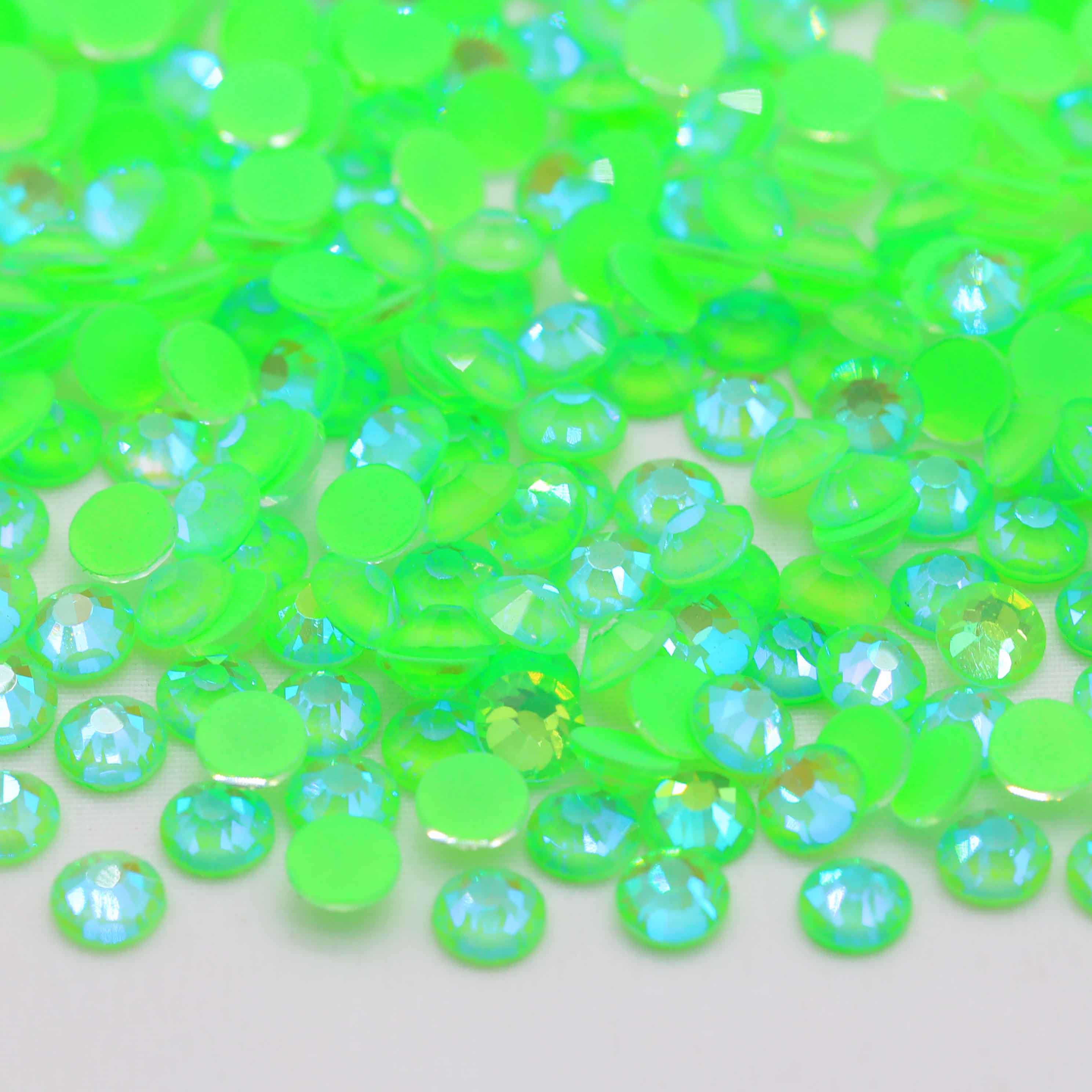 XULIN Rhinestone NA07#Peridot Wholesale Flatback Non Hotfix Neon AB Glass Rhinestone 