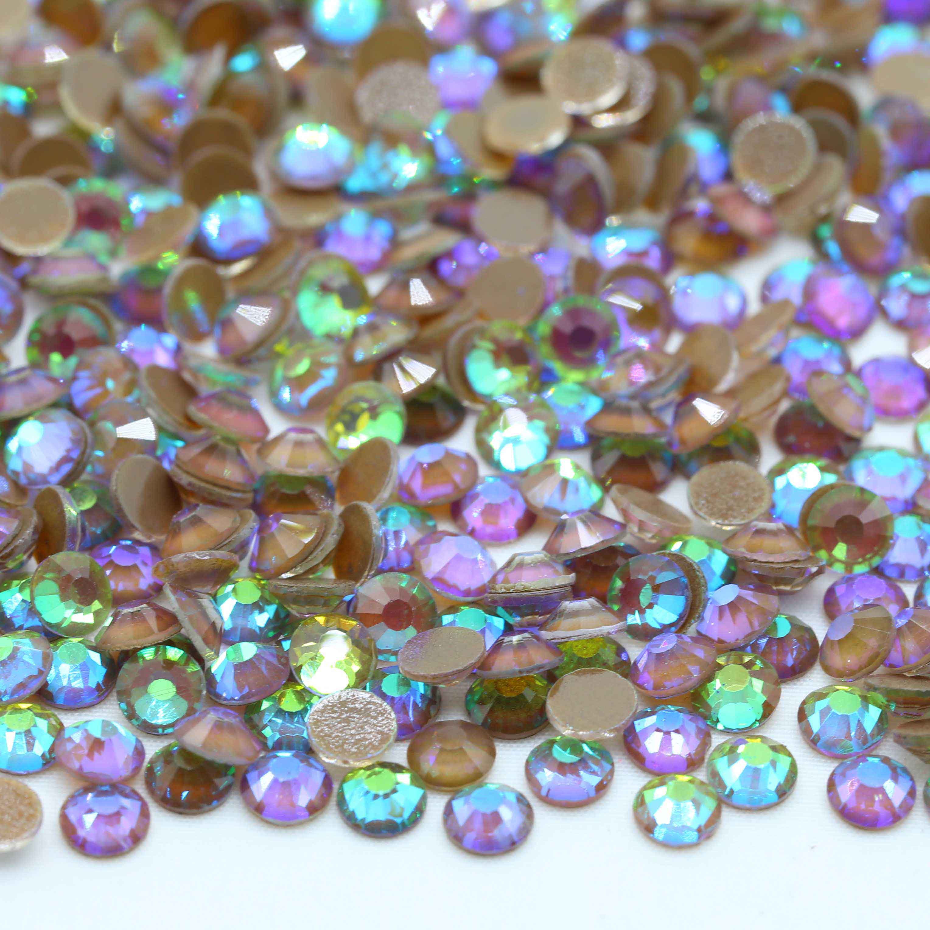 XULIN Rhinestone NA11#Coffee Wholesale Flatback Non Hotfix Neon AB Glass Rhinestone 