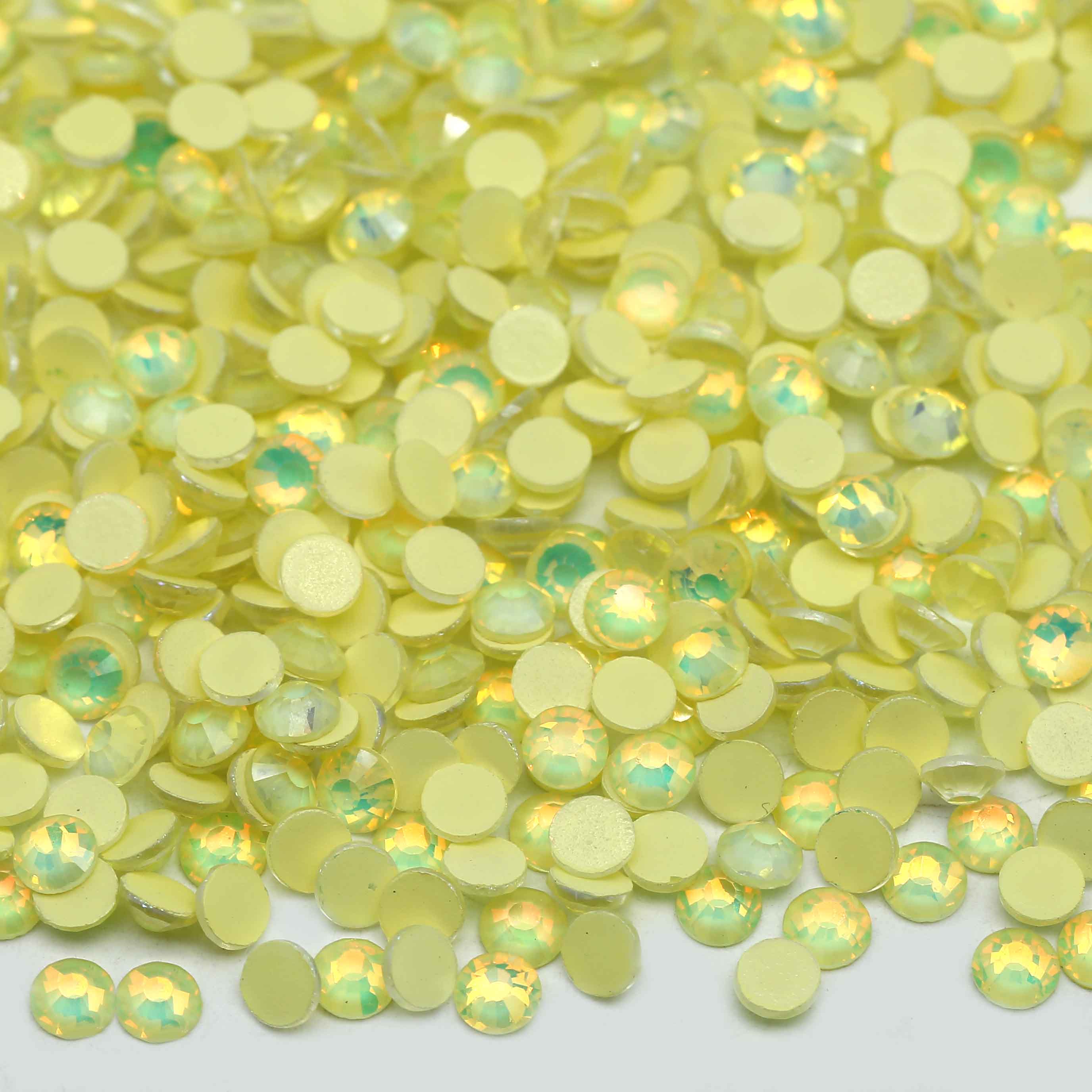 XULIN Rhinestone O3#Yellow Wholesale Flatback Non Hotfix Opal Lumious Glass Rhinestone