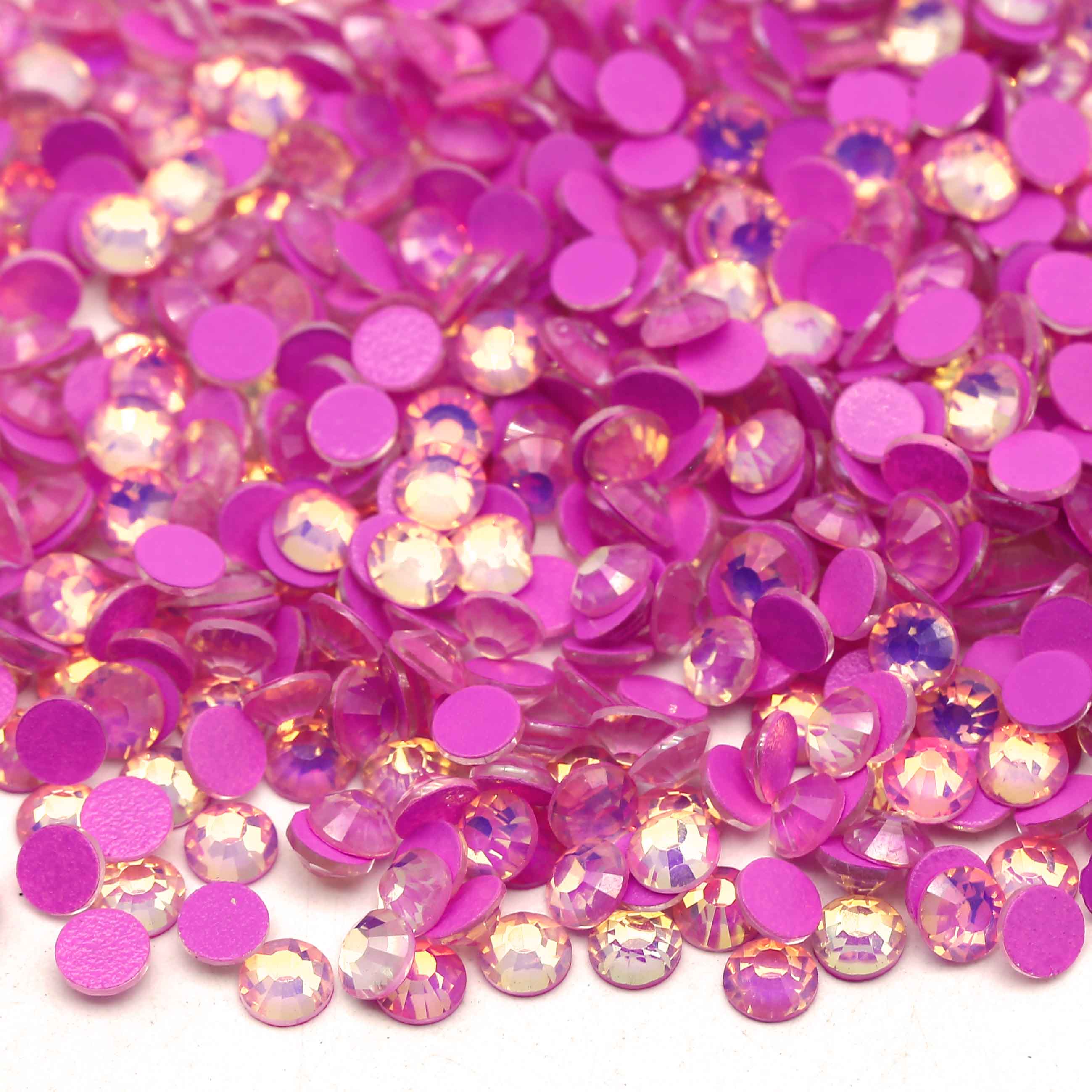 XULIN Rhinestone O7#Rose Wholesale Flatback Non Hotfix Opal Lumious Glass Rhinestone