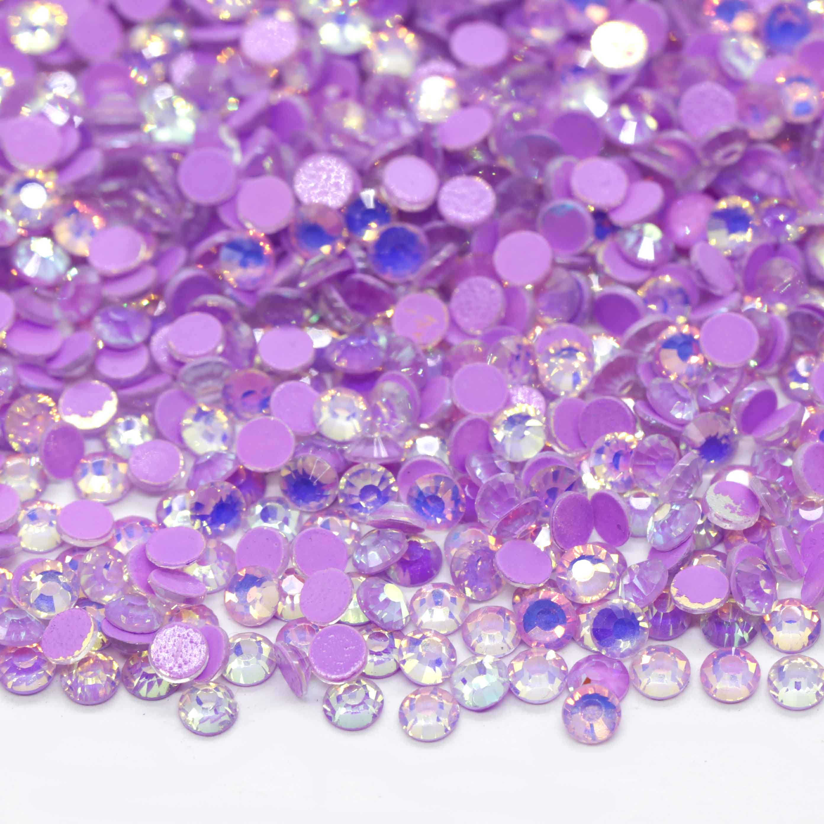 XULIN Rhinestone O8#Purple Wholesale Flatback Non Hotfix Opal Lumious Glass Rhinestone