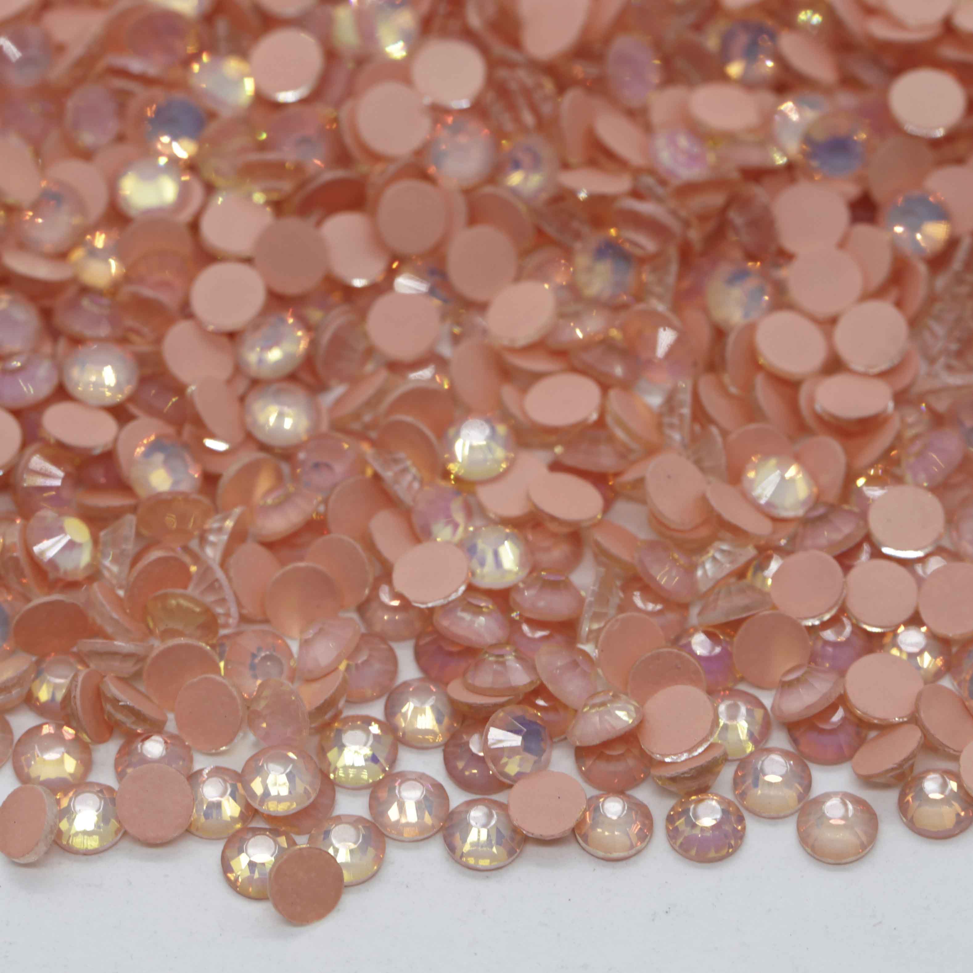 XULIN Mocha Opal Rhinestone MO5#Coral Wholesale Flatback Mocha Glass Rhinestone