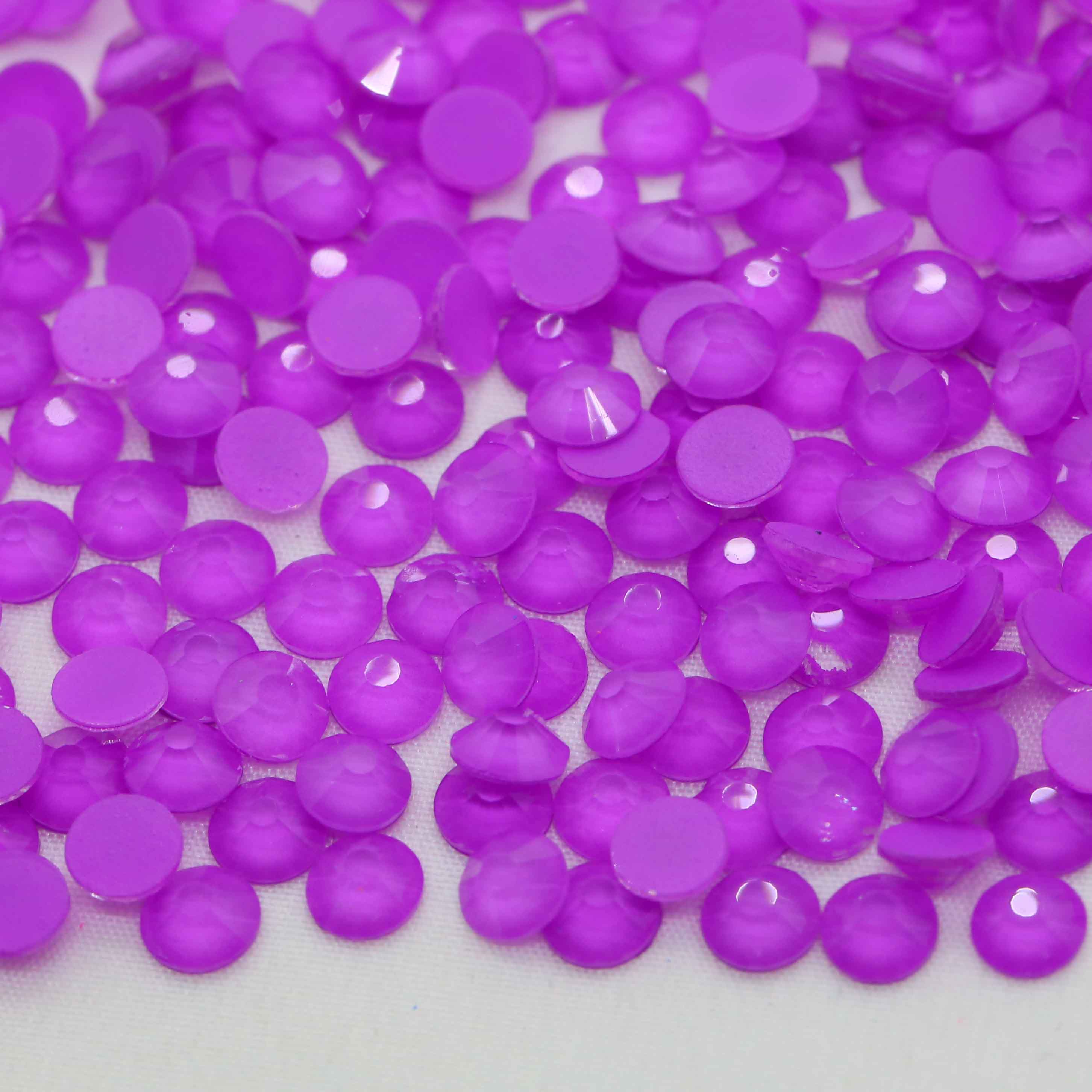 XULIN Rhinestone N15#Lt.Amethyst Wholesale Flatback Non Hotfix Neon Glass Rhinestone Glow Under UV 