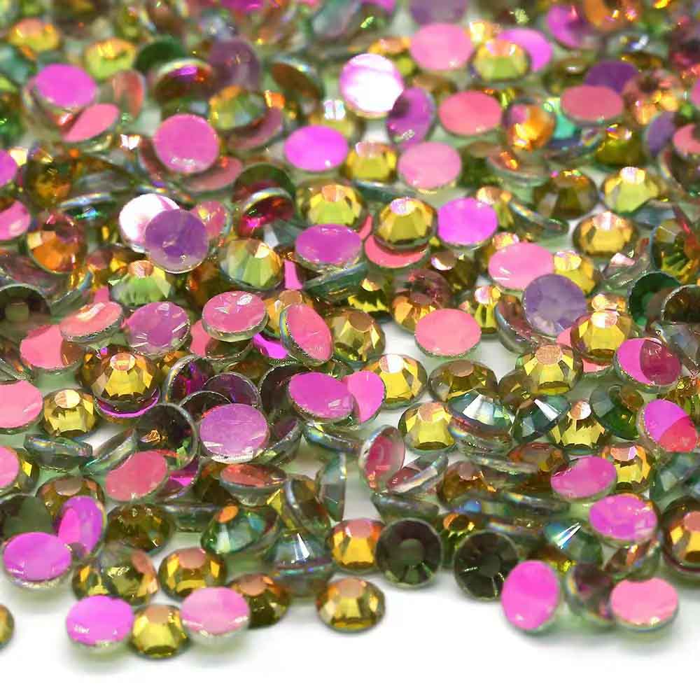 XULIN Rhinestone GU04#Aurora Flame Wholesale Non Hotfix Flatback  Aurora AB Glass Rhinestone 