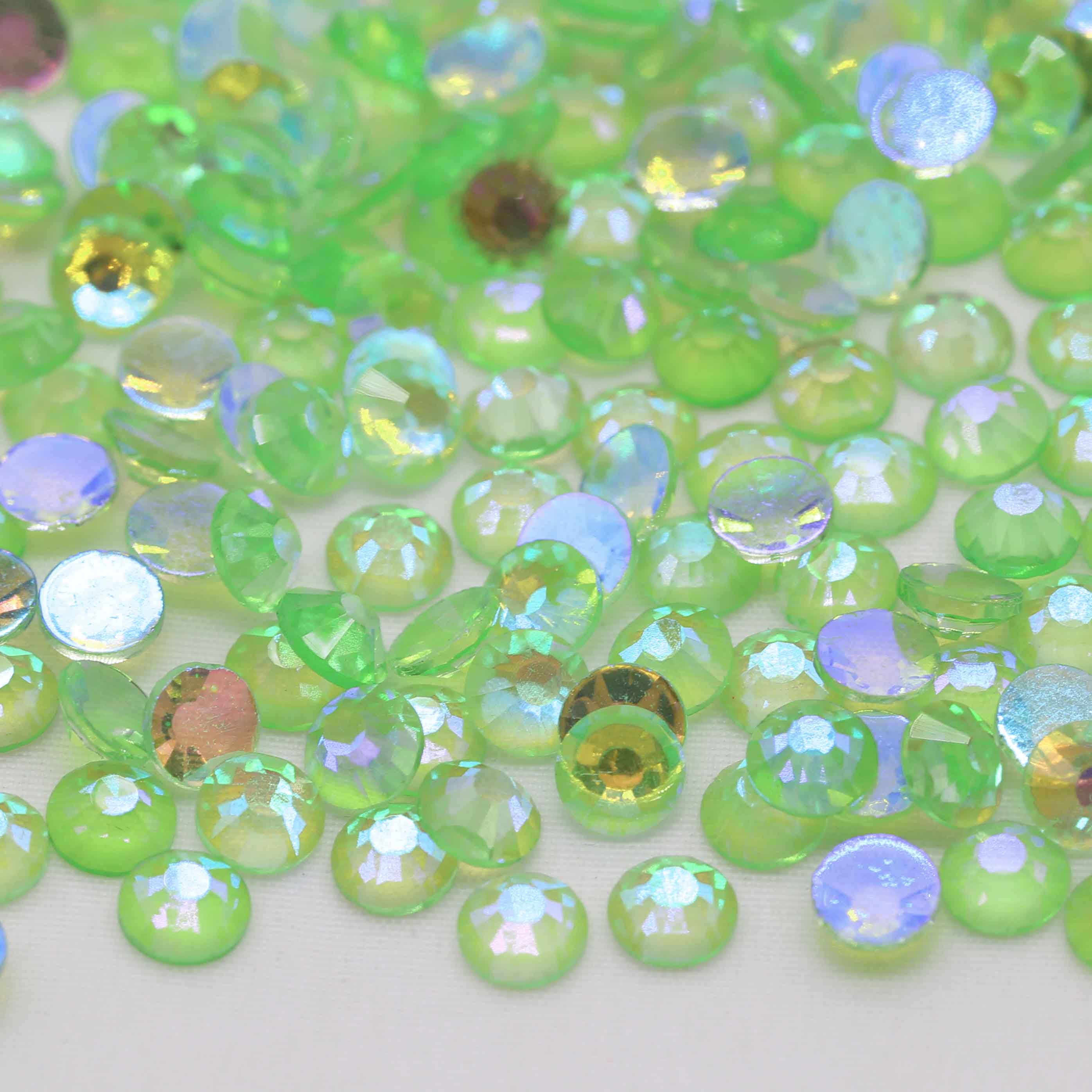 XULIN Rhinestone GU06#Aurora Peridot Wholesale Non Hotfix Flatback  Aurora AB Glass Rhinestone 