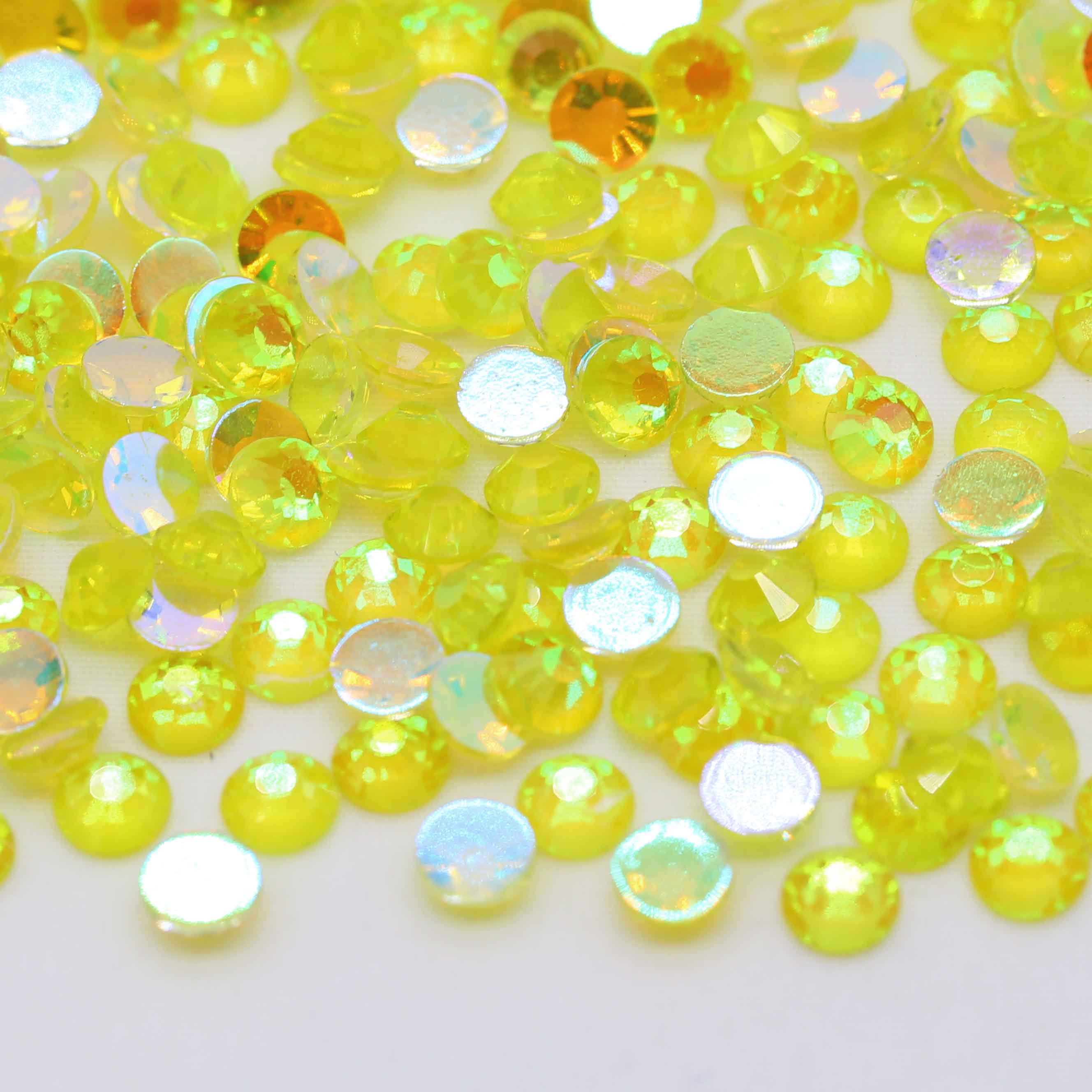 XULIN Rhinestone GU07#Aurora Citrine Wholesale Non Hotfix Flatback  Aurora AB Glass Rhinestone 