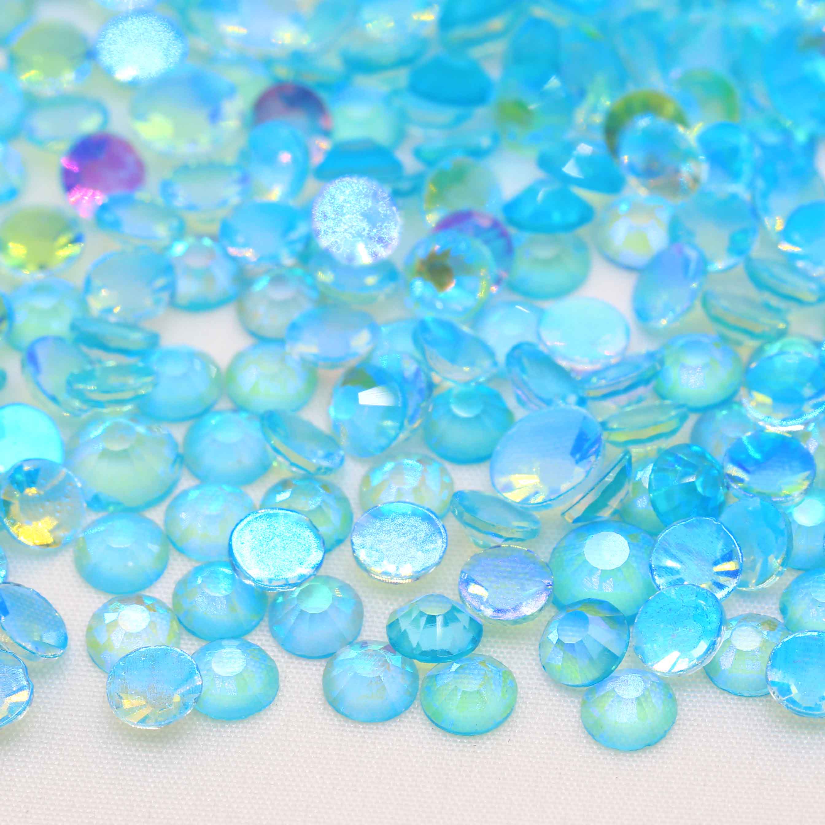 XULIN Rhinestone GU10#Aurora Aqua Wholesale Non Hotfix Flatback  Aurora AB Glass Rhinestone 