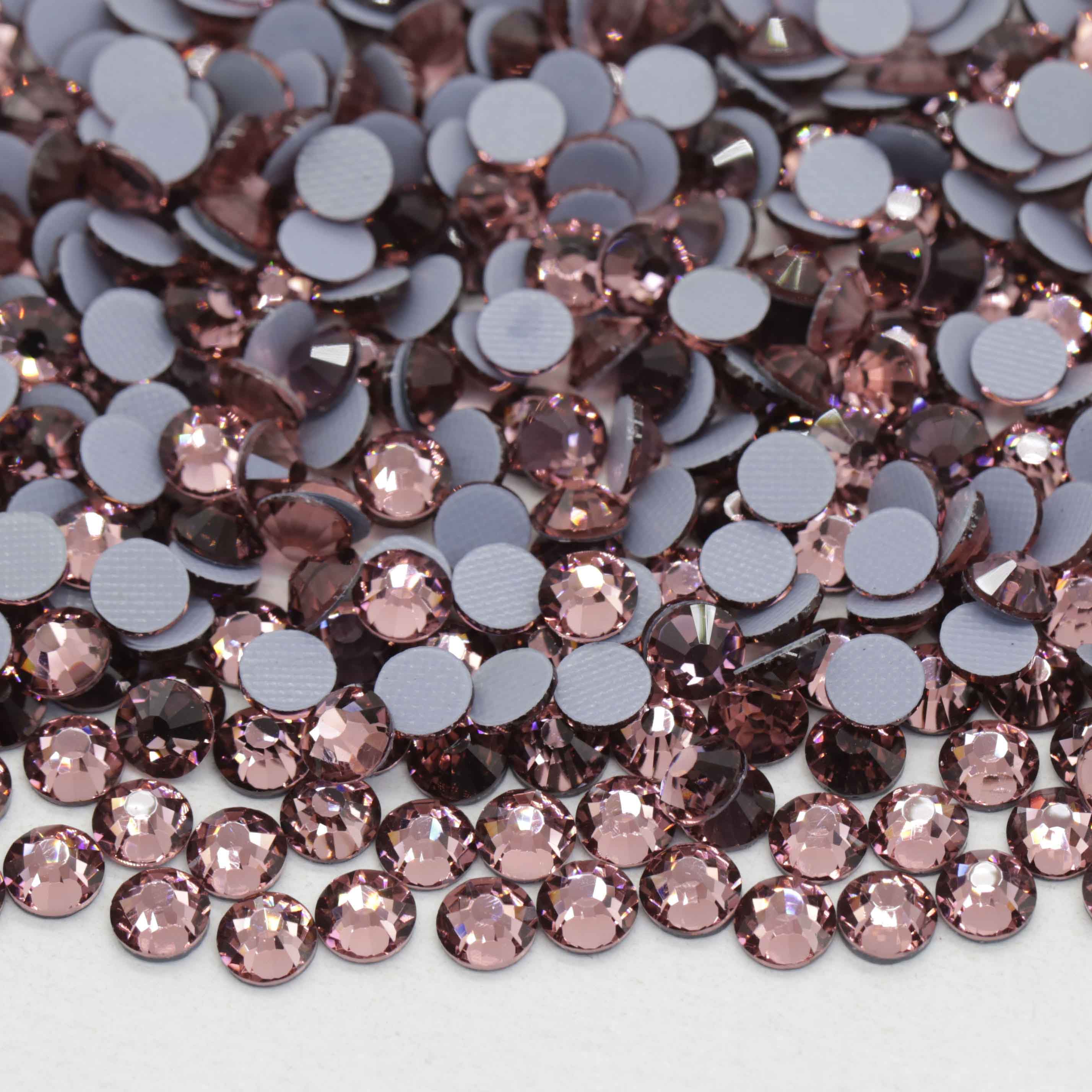 XULIN Rhinestone H21#Blush Rose Flatback Hotfix Glass Rhinestone