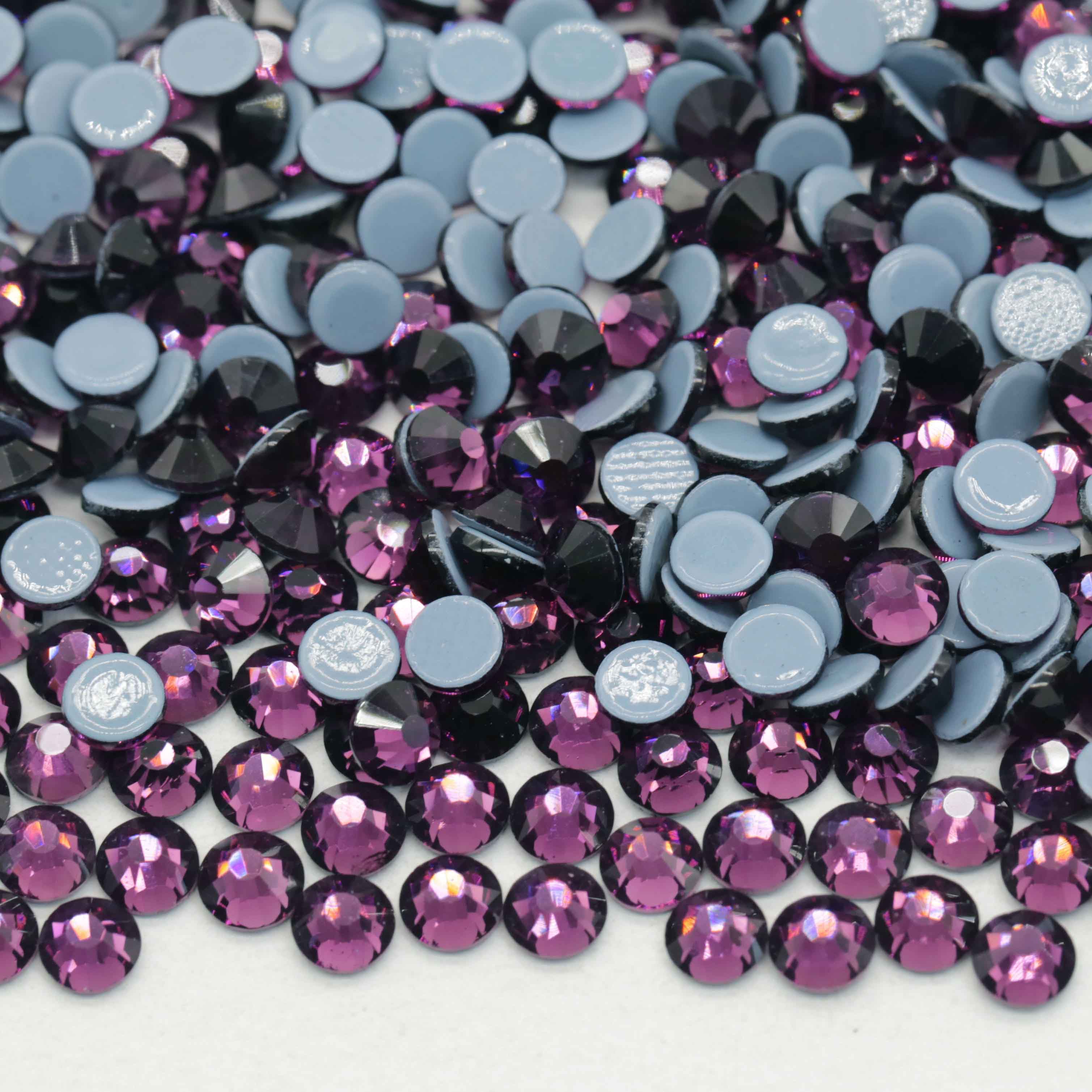 XULIN Rhinestone H22#Amethyst Flatback Hotfix Glass Rhinestone