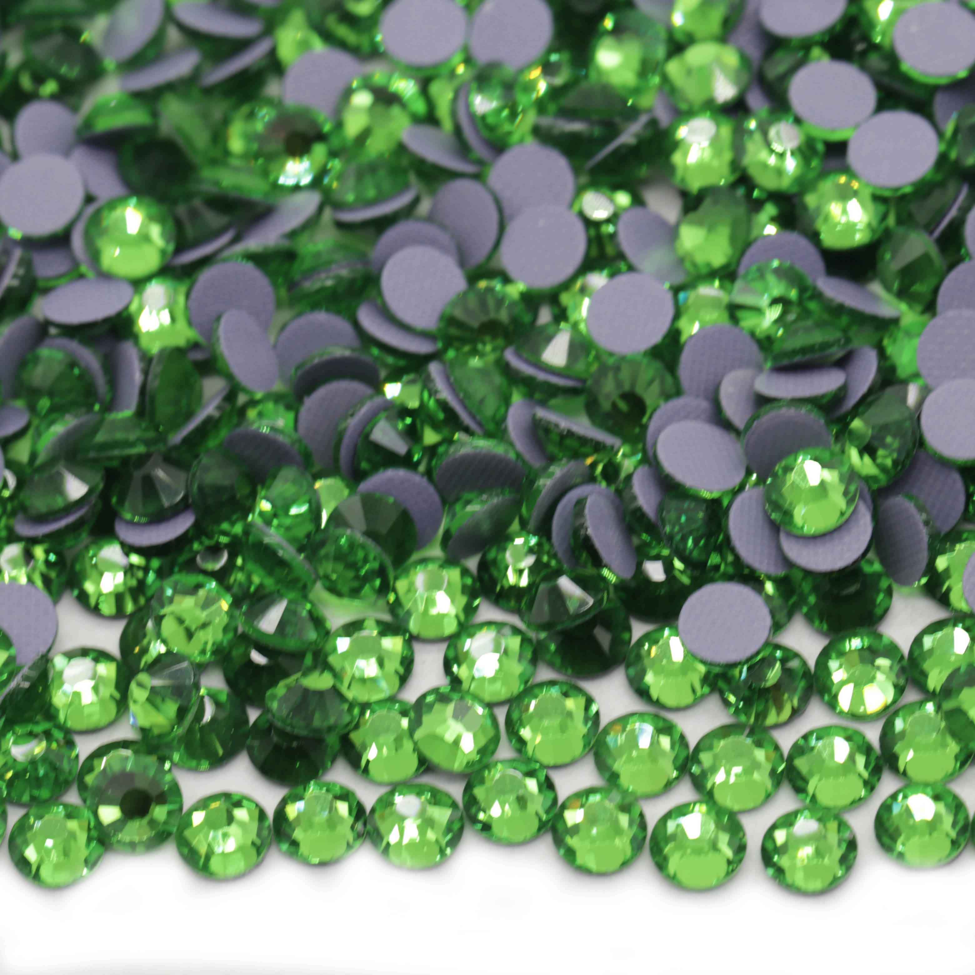 XULIN Rhinestone H33#Peridot Color Flatback Hotfix Glass Rhinestone