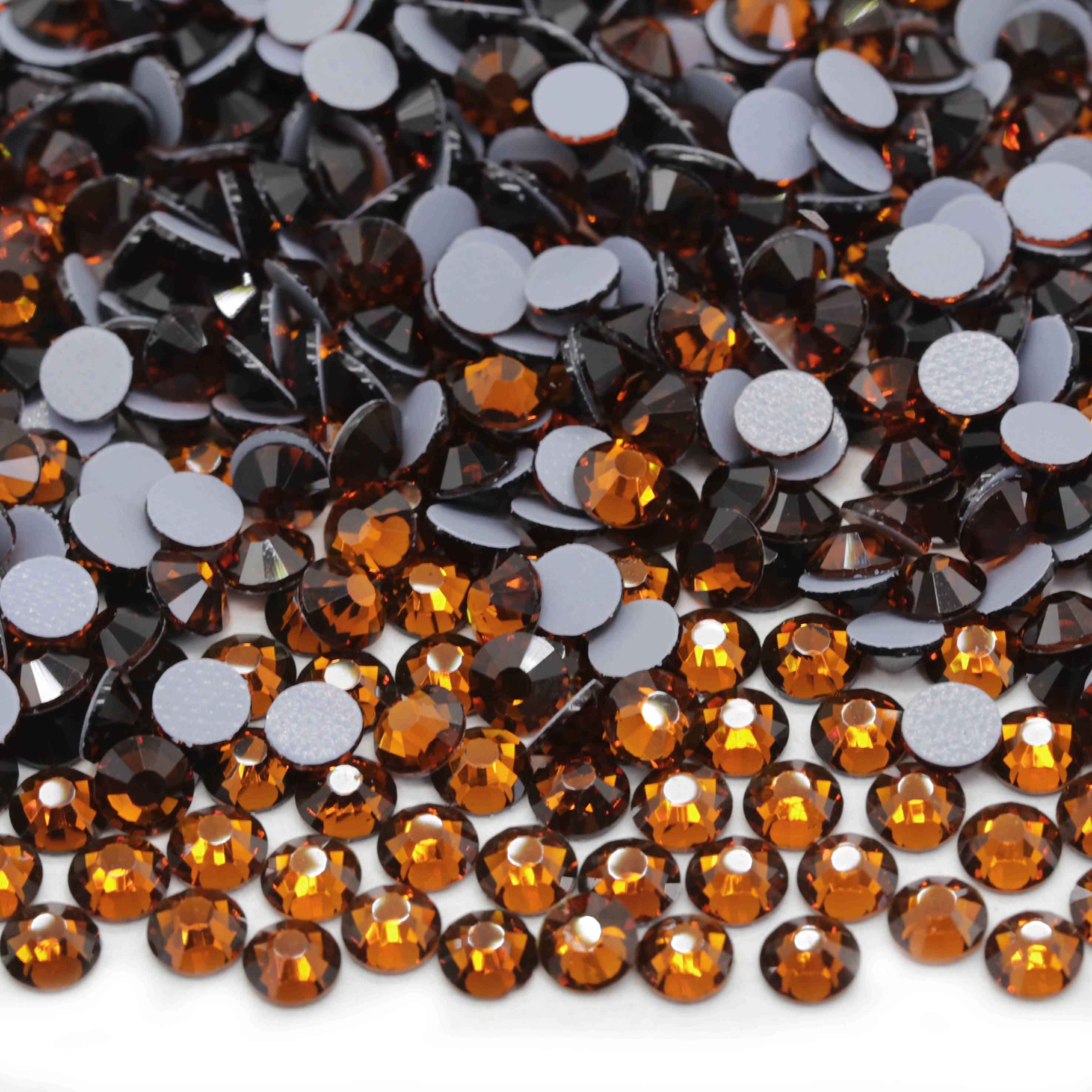 XULIN Rhinestone H41#Coffee Color Flatback Hotfix Glass Rhinestone