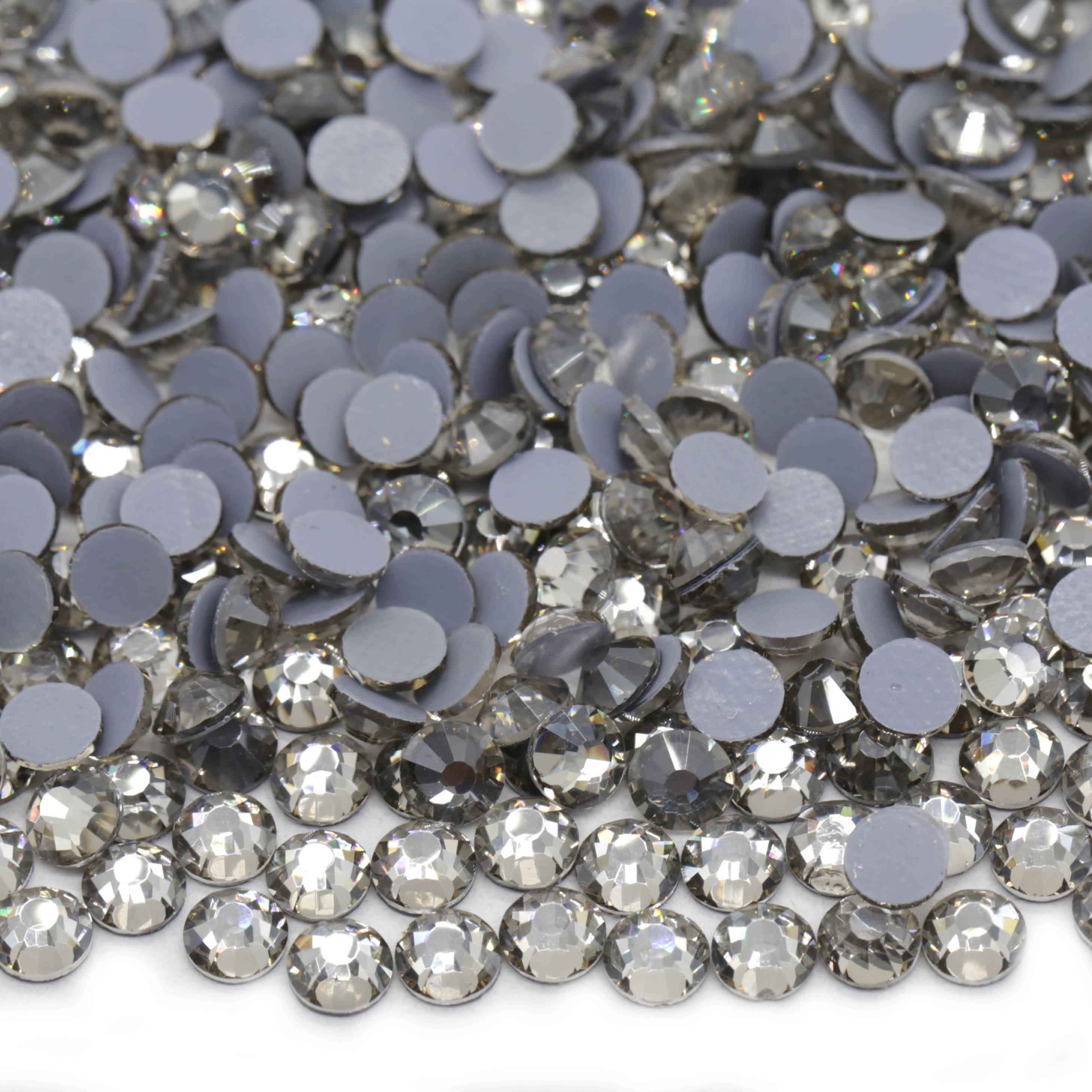 XULIN Rhinestone H43#Gray Diamond Color Flatback Hotfix Glass Rhinestone