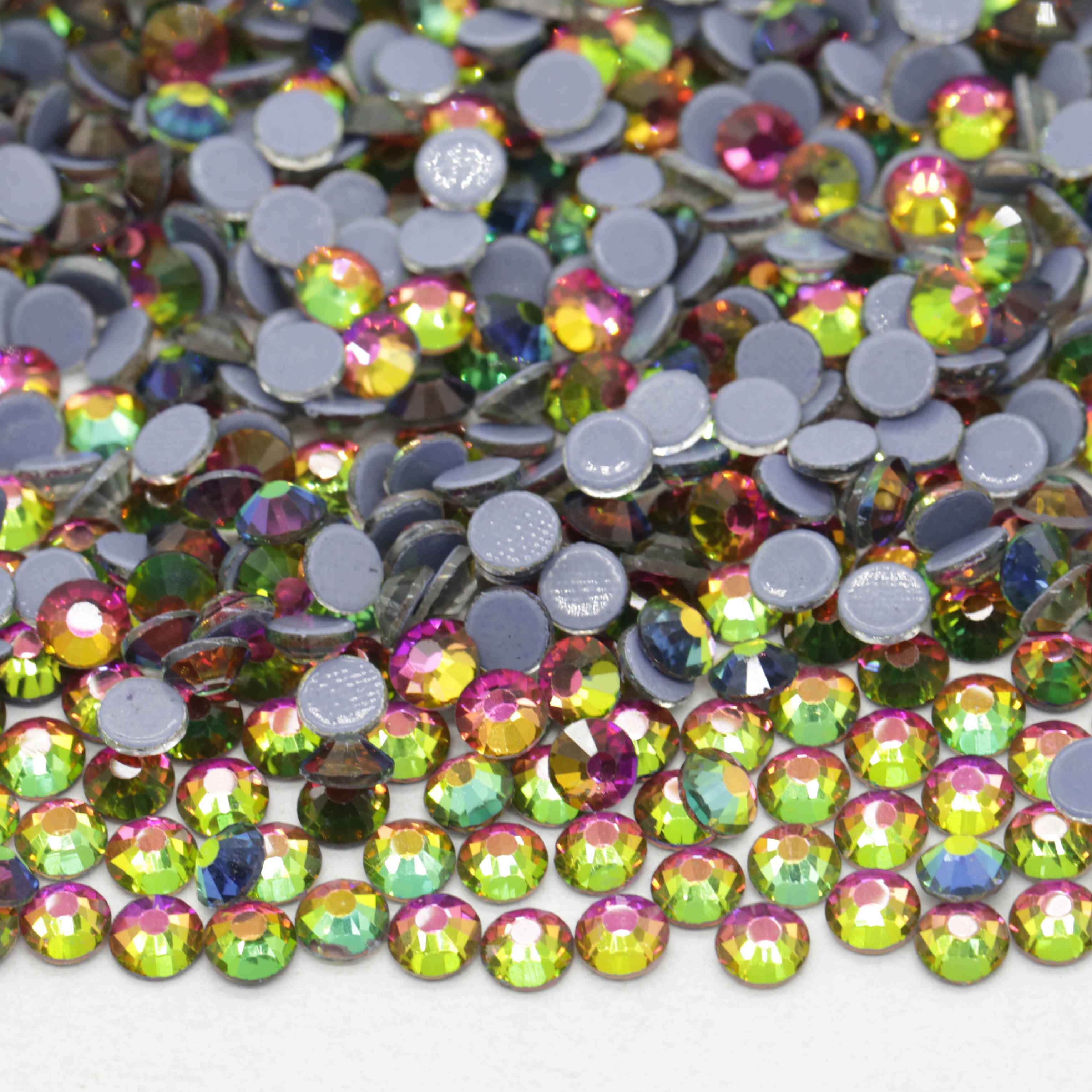 XULIN Rhinestone H58#Rainbow Color Flatback Hotfix Glass Rhinestone