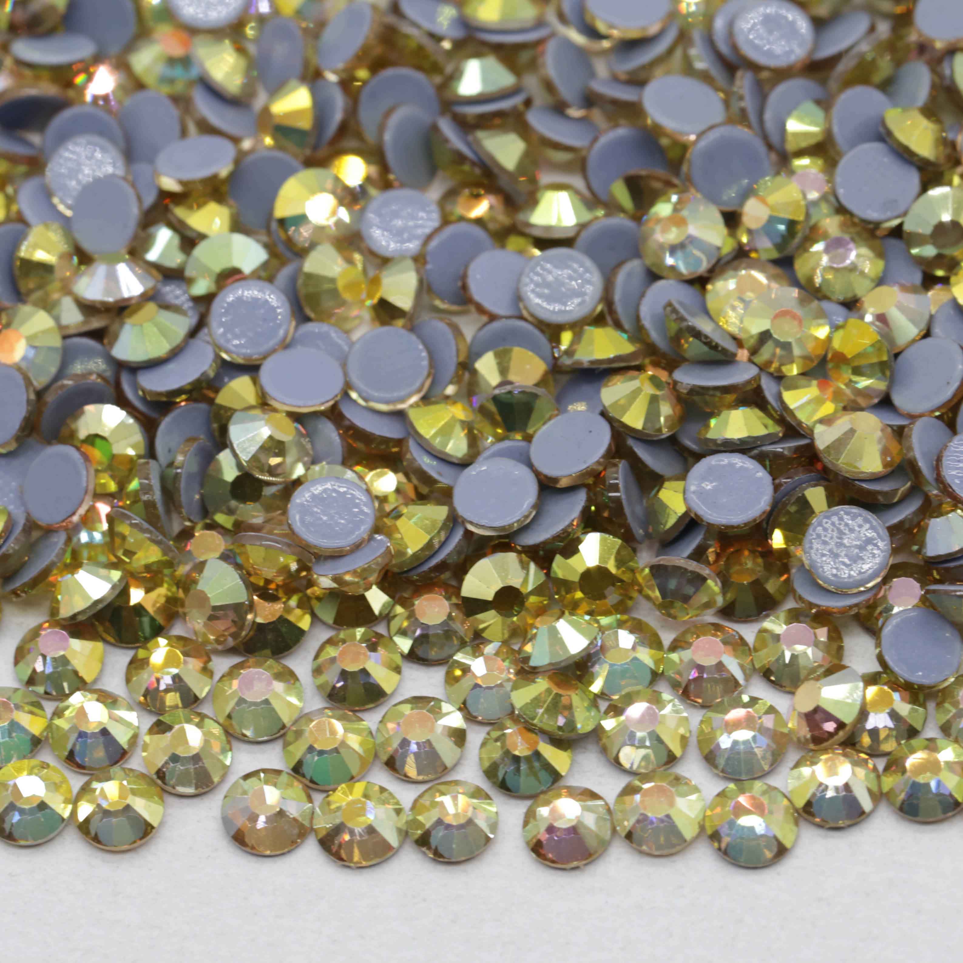 XULIN Rhinestone H62#Sunlight Color Flatback Hotfix Glass Rhinestone