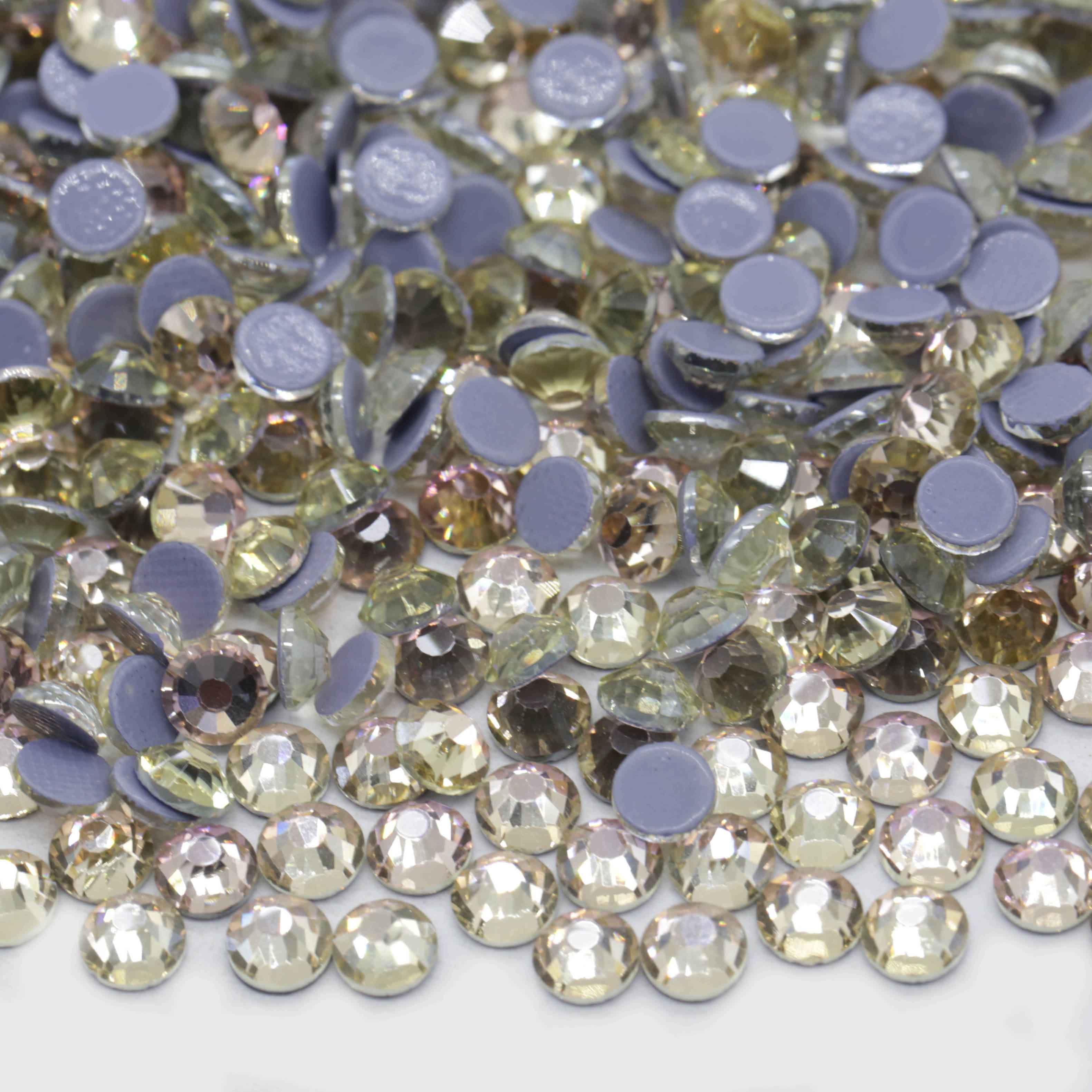 XULIN Rhinestone H64#Silk Light Color Flatback Hotfix Glass Rhinestone