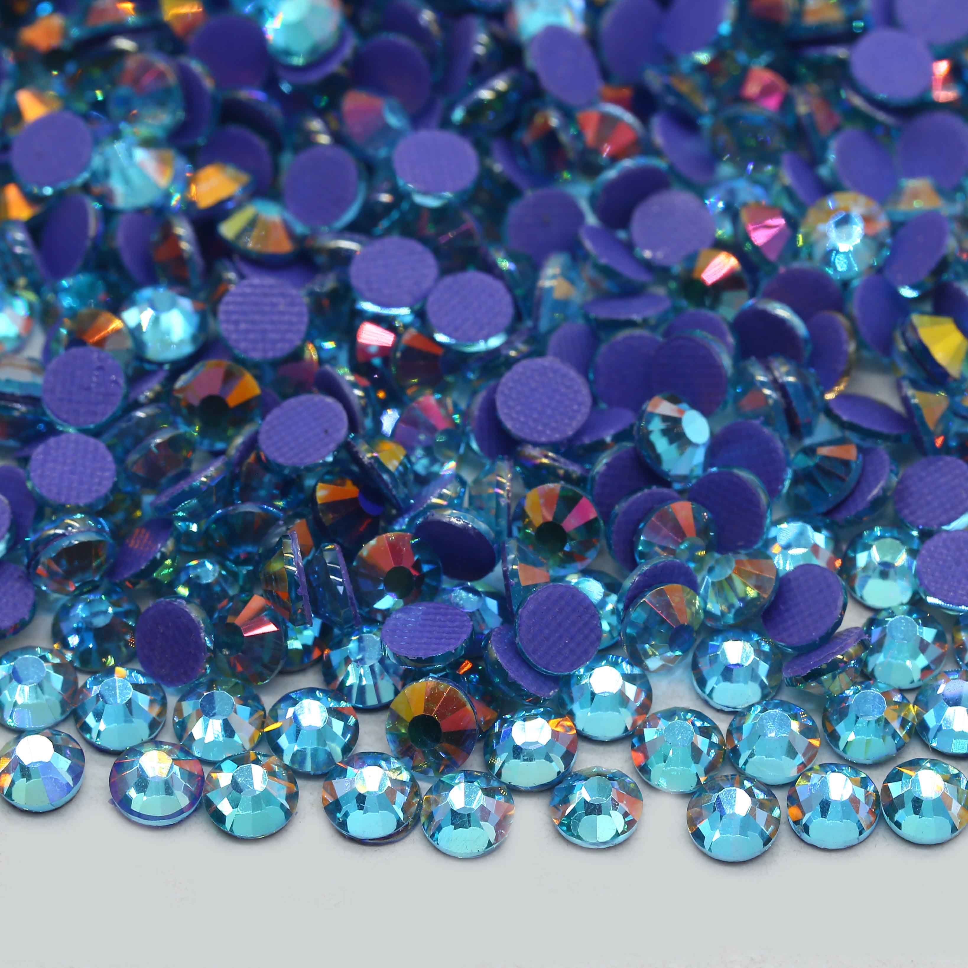 XULIN H139#Mirage Aqua Color Hotfix Glass Rhinestone