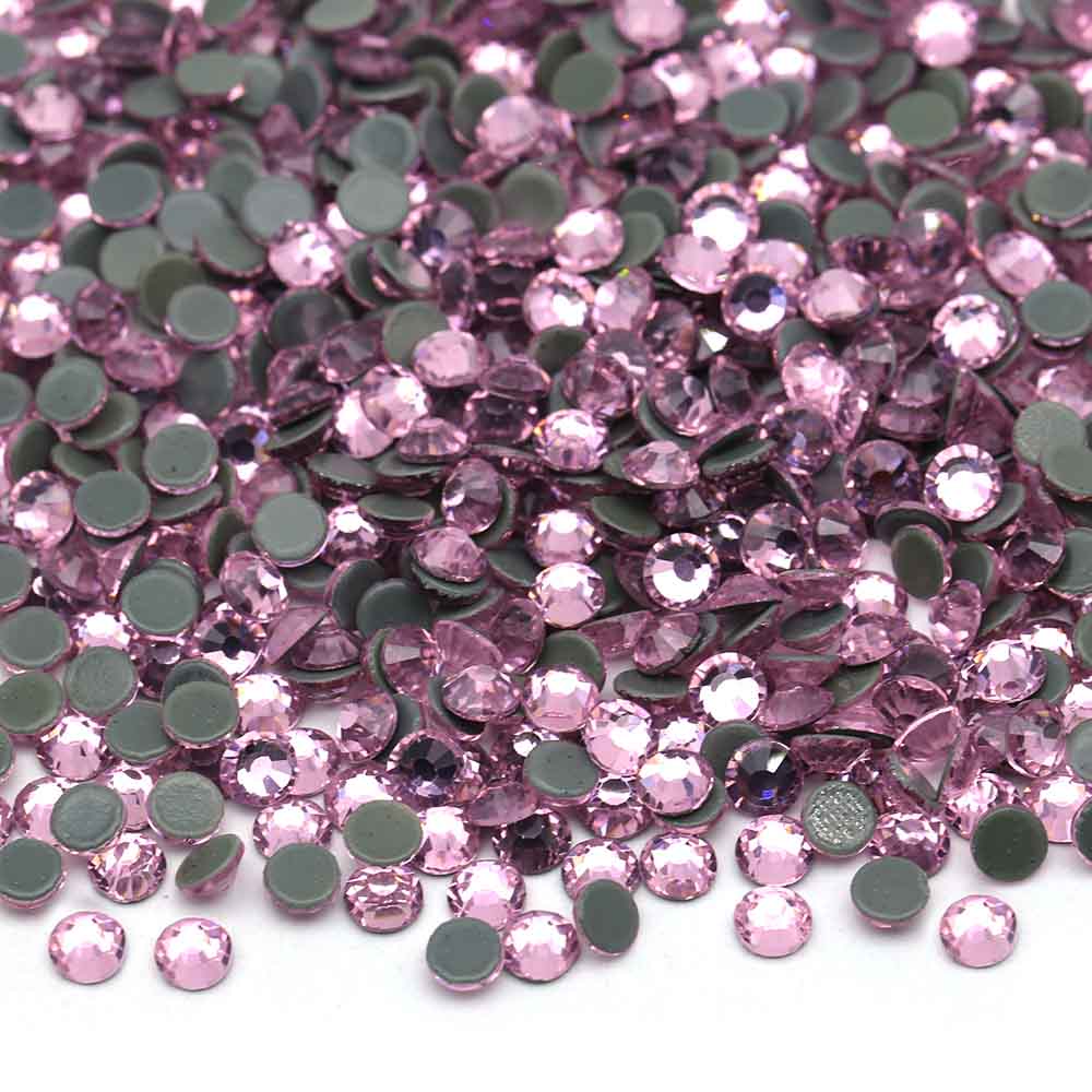 XULIN Rhinestone H04#Lt. Rose Flatback Hotfix Glass Rhinestone