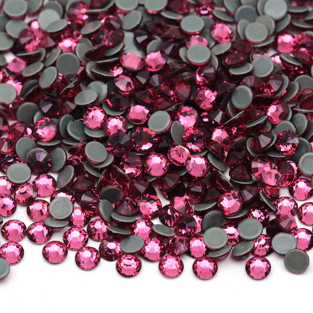 XULIN Rhinestone H06#Rose Flatback Hotfix Glass Rhinestone