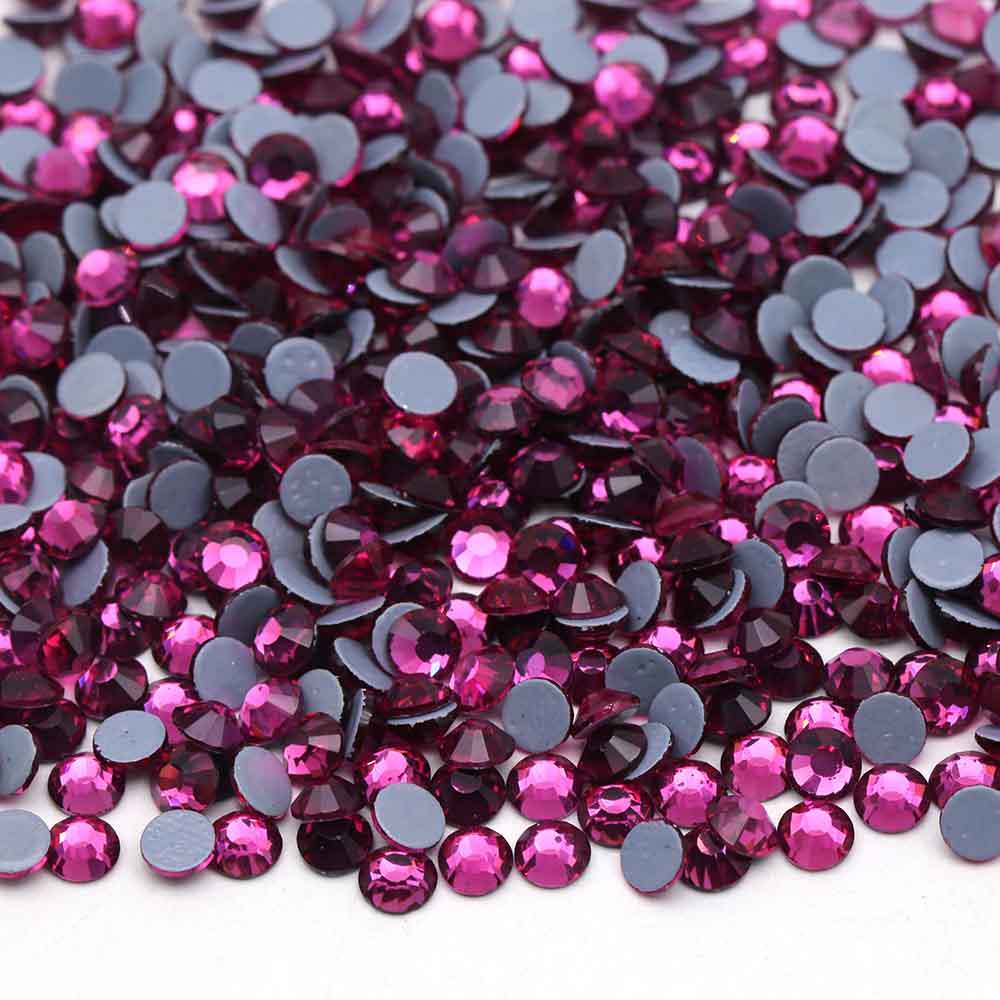 XULIN Rhinestone H07#Fuchsia Flatback Hotfix Glass Rhinestone