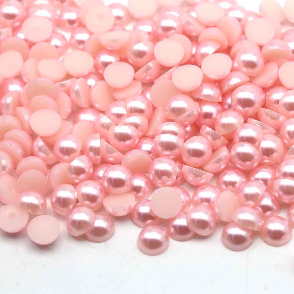 XULIN Pearl FP05#Lt.Lt.Pink Color Flatback Round ABS Half Pearl