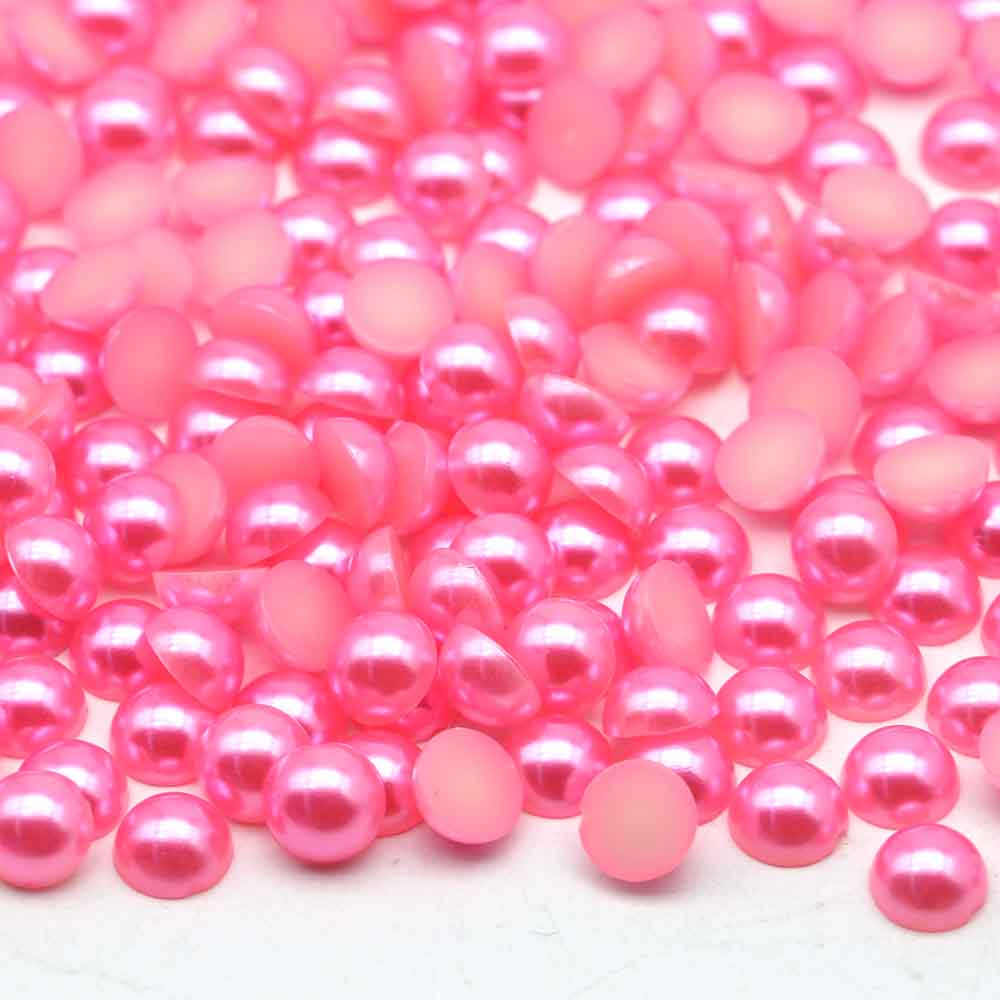 XULIN Pearl FP07#Peach Color Flatback Round ABS Half Pearl