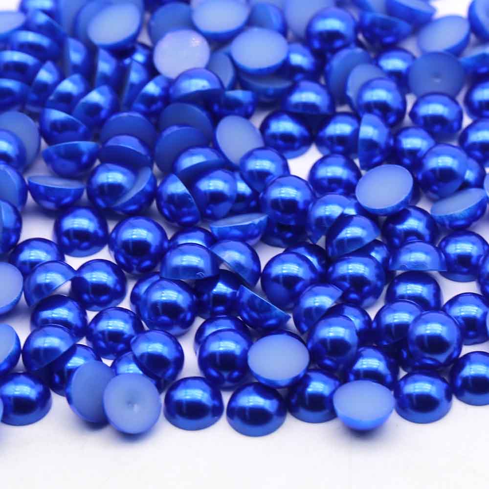 XULIN Pearl FP13#Sapphire Color Flatback Round ABS Half Pearl