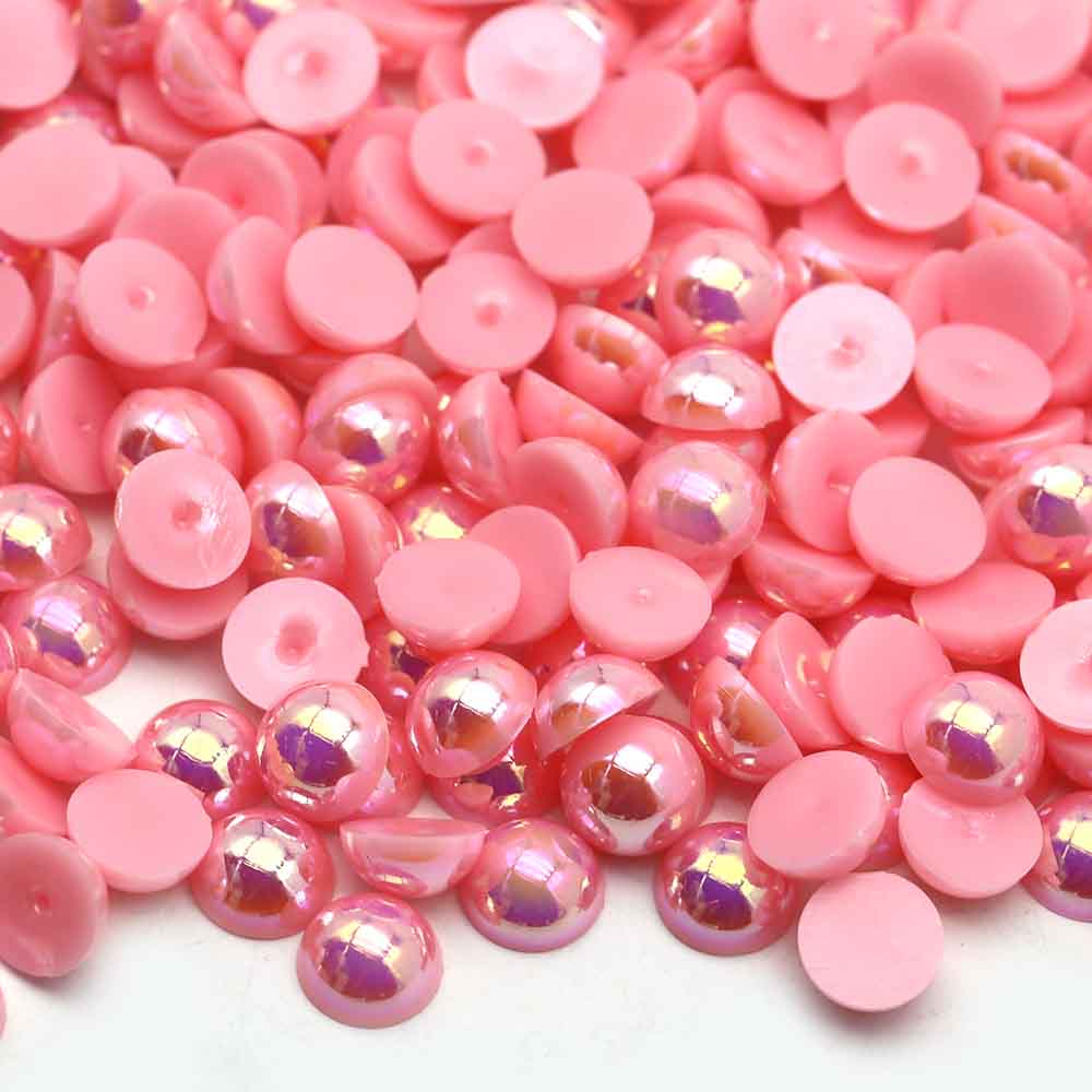 XULIN Pearl FA07#Lt. Pink AB Color Flatback ABS Half Pearl